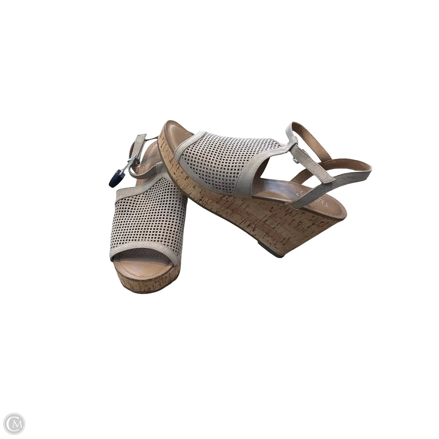 Sandals Heels Wedge By Franco Sarto In Tan, Size: 10
