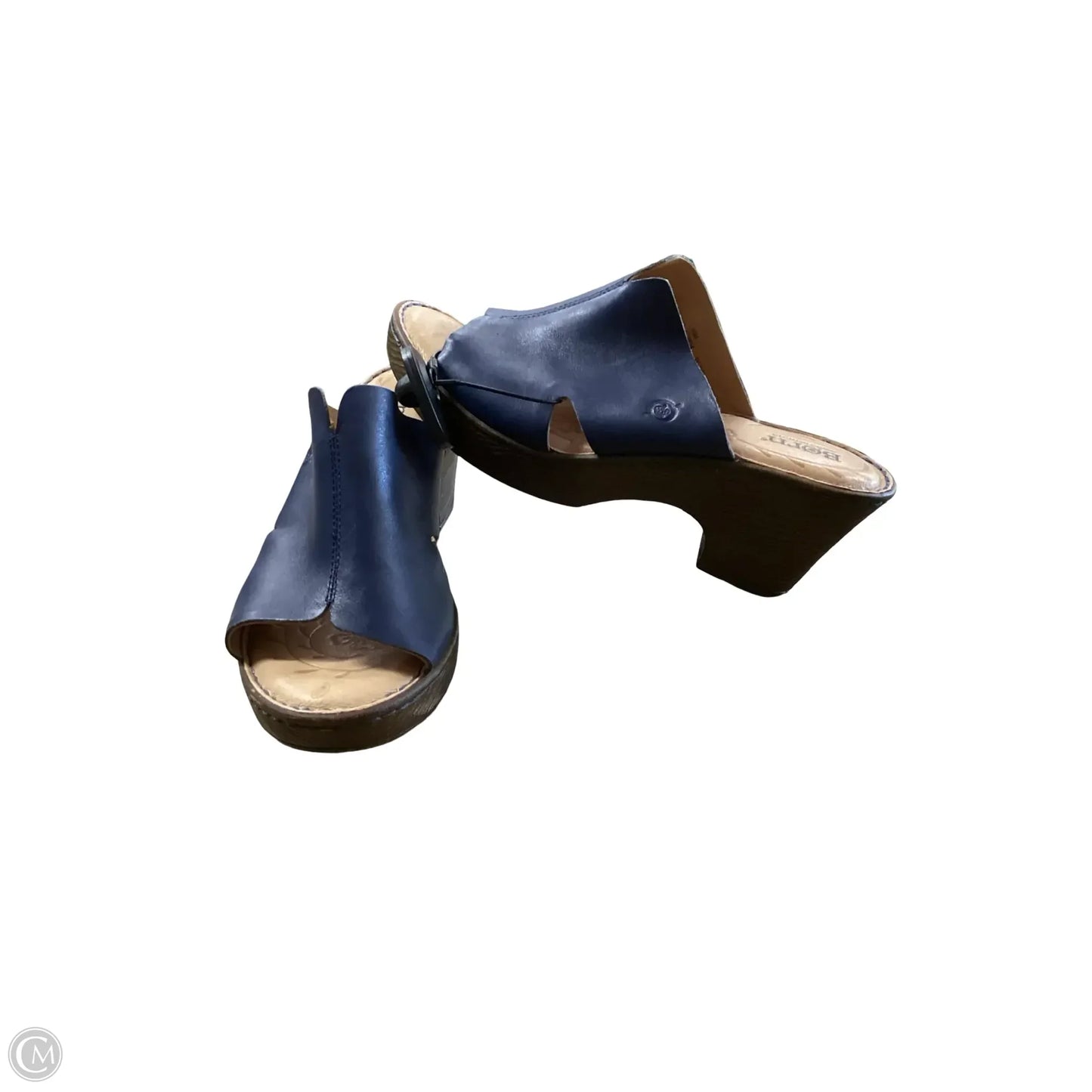 Sandals Heels Block By Born In Navy, Size: 10