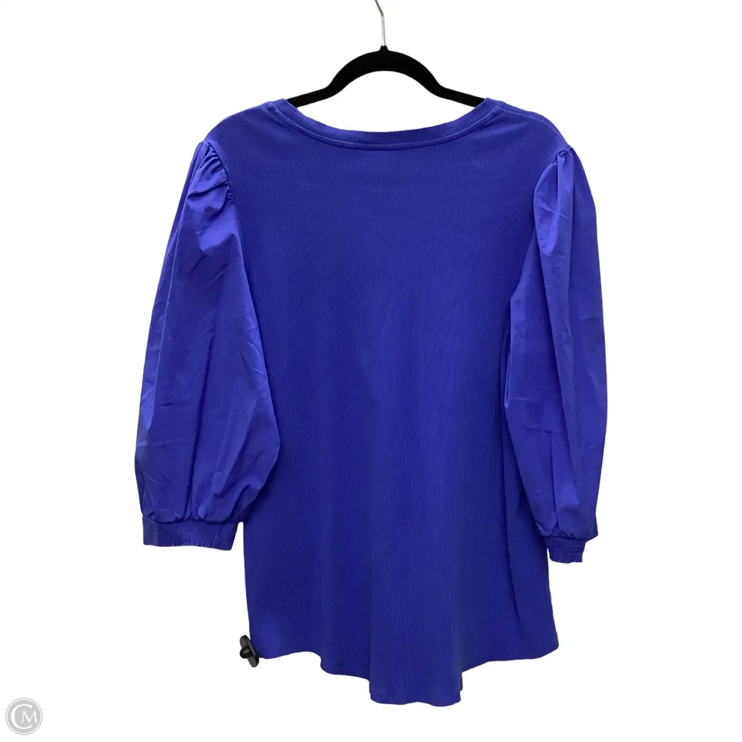 Blouse Short Sleeve By Chicos In Blue, Size: 4