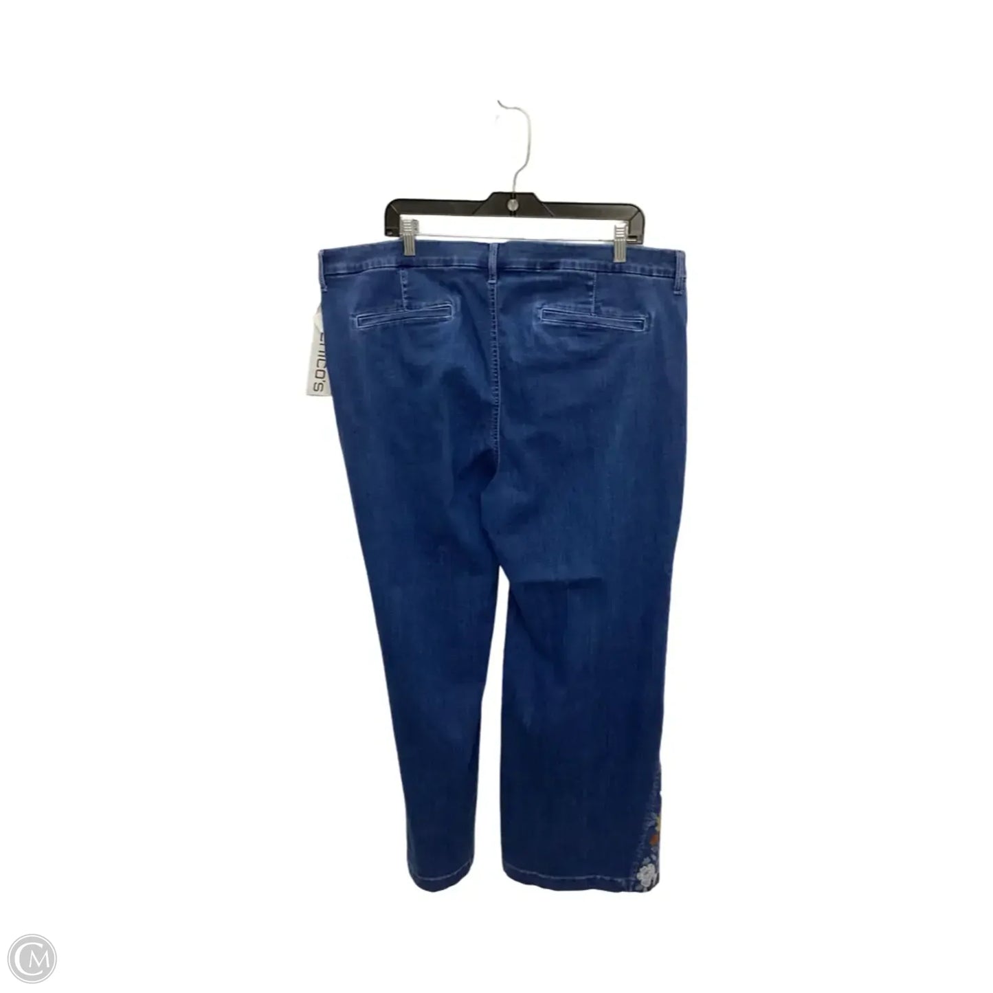 Jeans Cropped By Chicos In Blue Denim, Size: 4
