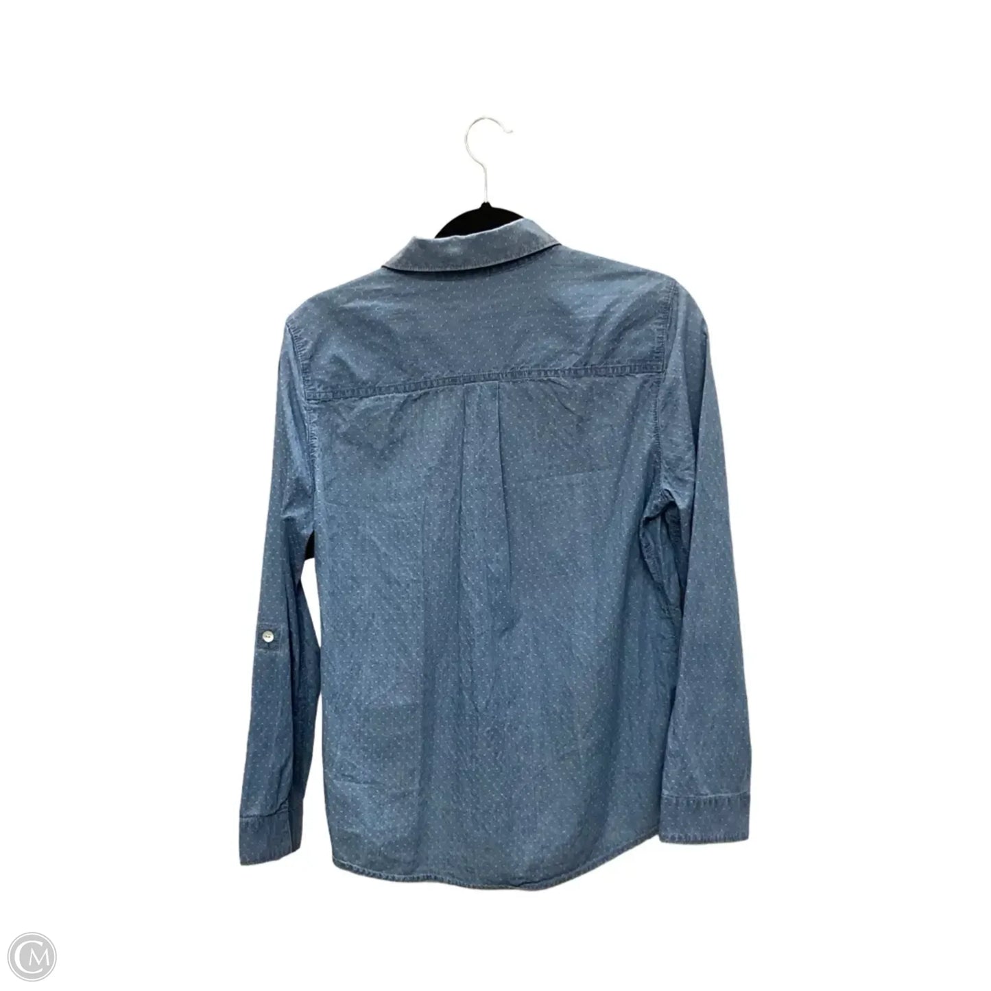 Blouse 3/4 Sleeve By Chicos In Blue Denim, Size: M
