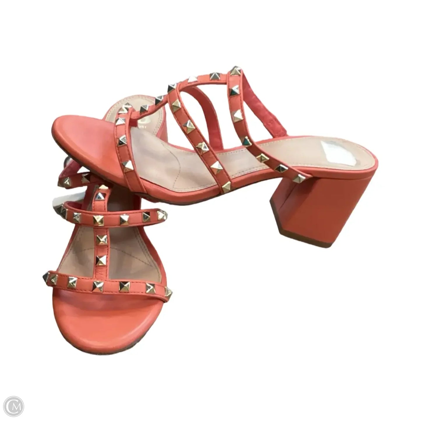 Sandals Heels Block By Gianni Bini In Orange, Size: 7