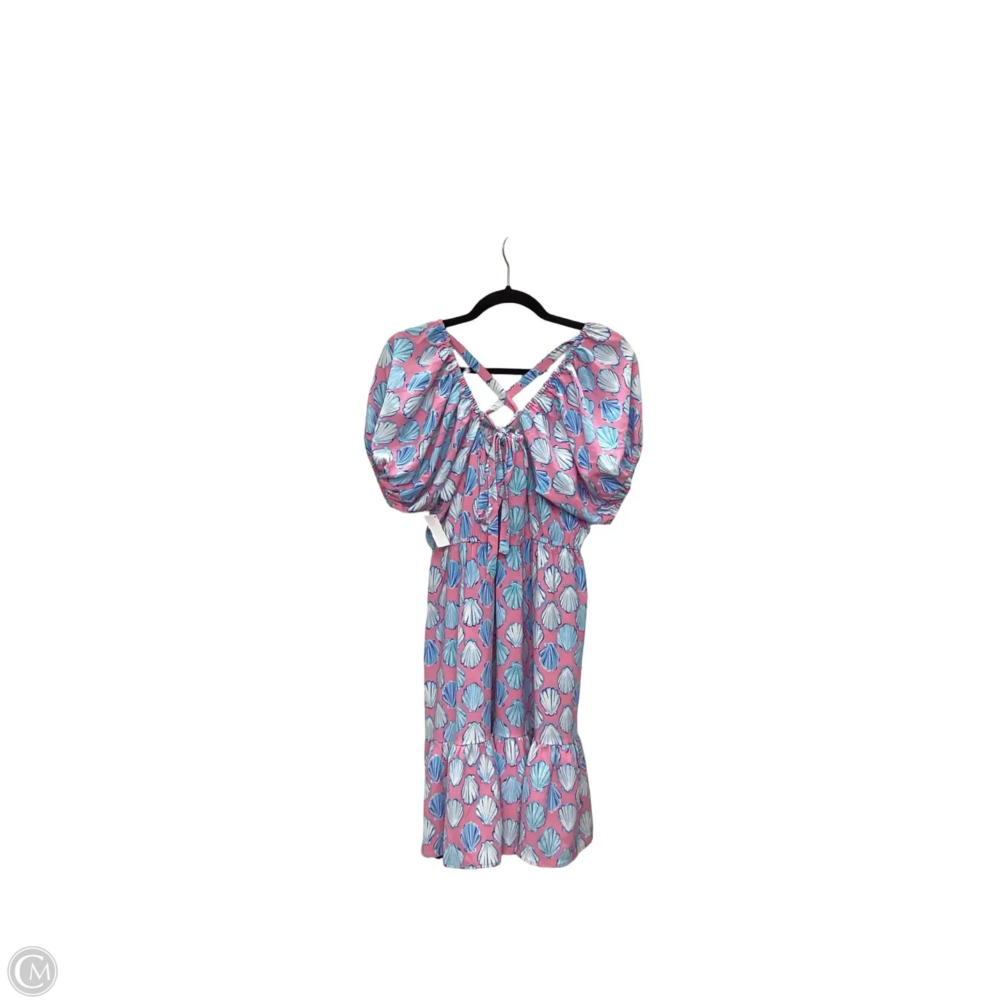 Dress Casual Short By Simply Southern In Pink & White, Size: L