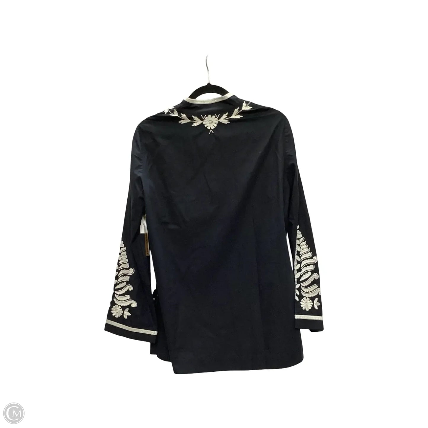 Blouse Designer By Tory Burch In Black & White, Size: L