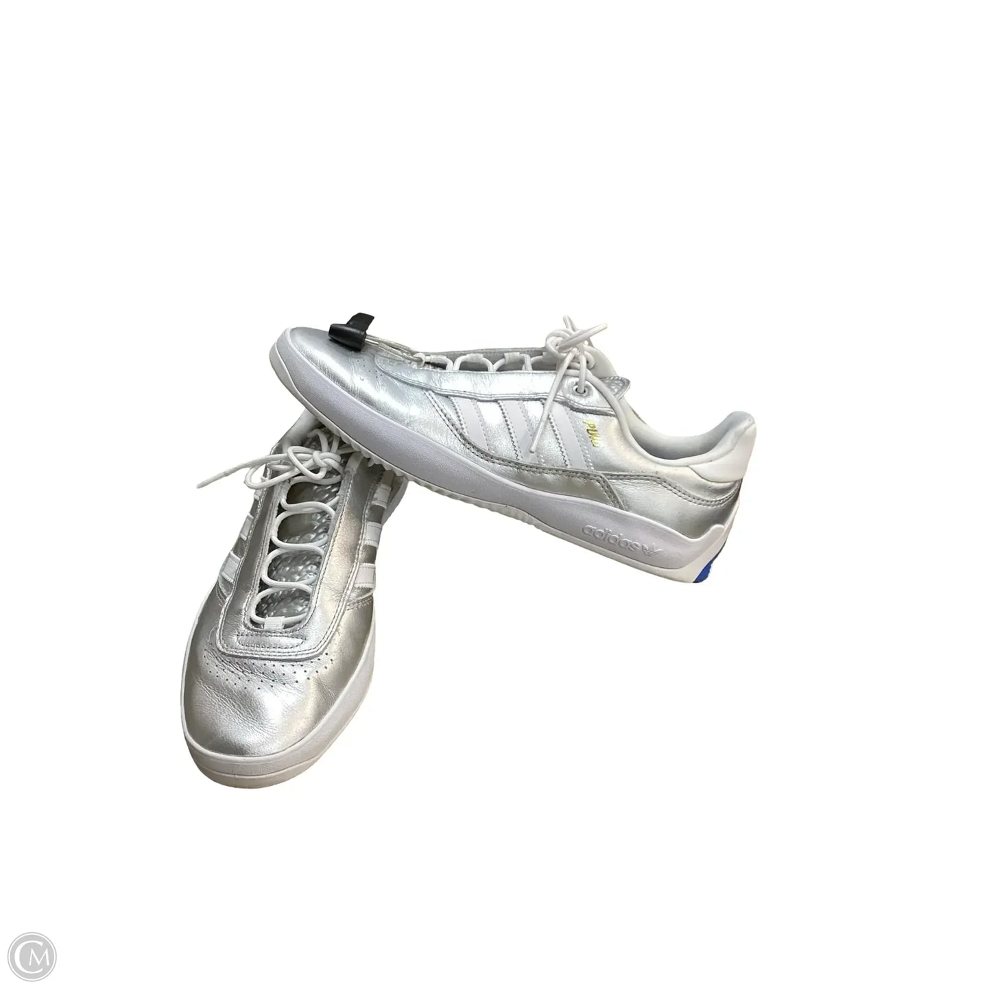 Shoes Athletic By Adidas In Silver, Size: 9