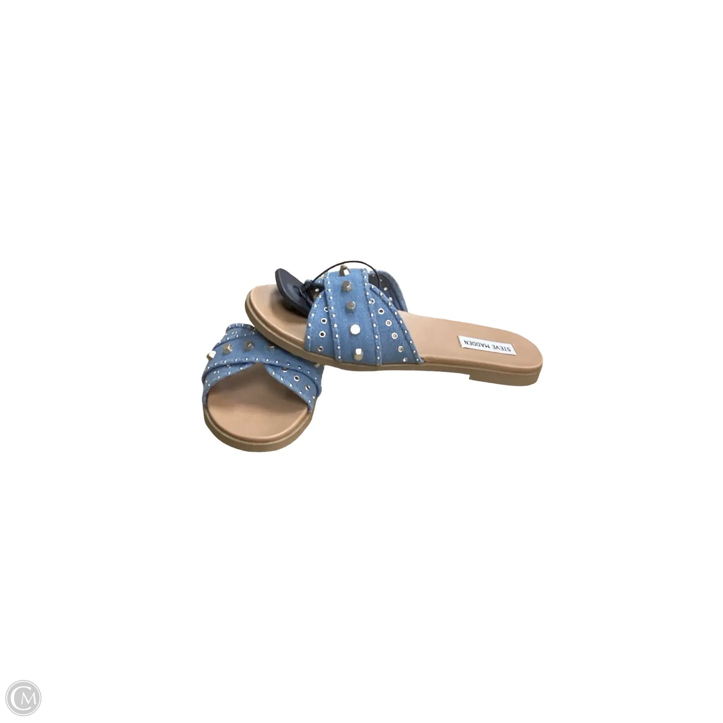 Sandals Flats By Steve Madden In Blue Denim, Size: 9