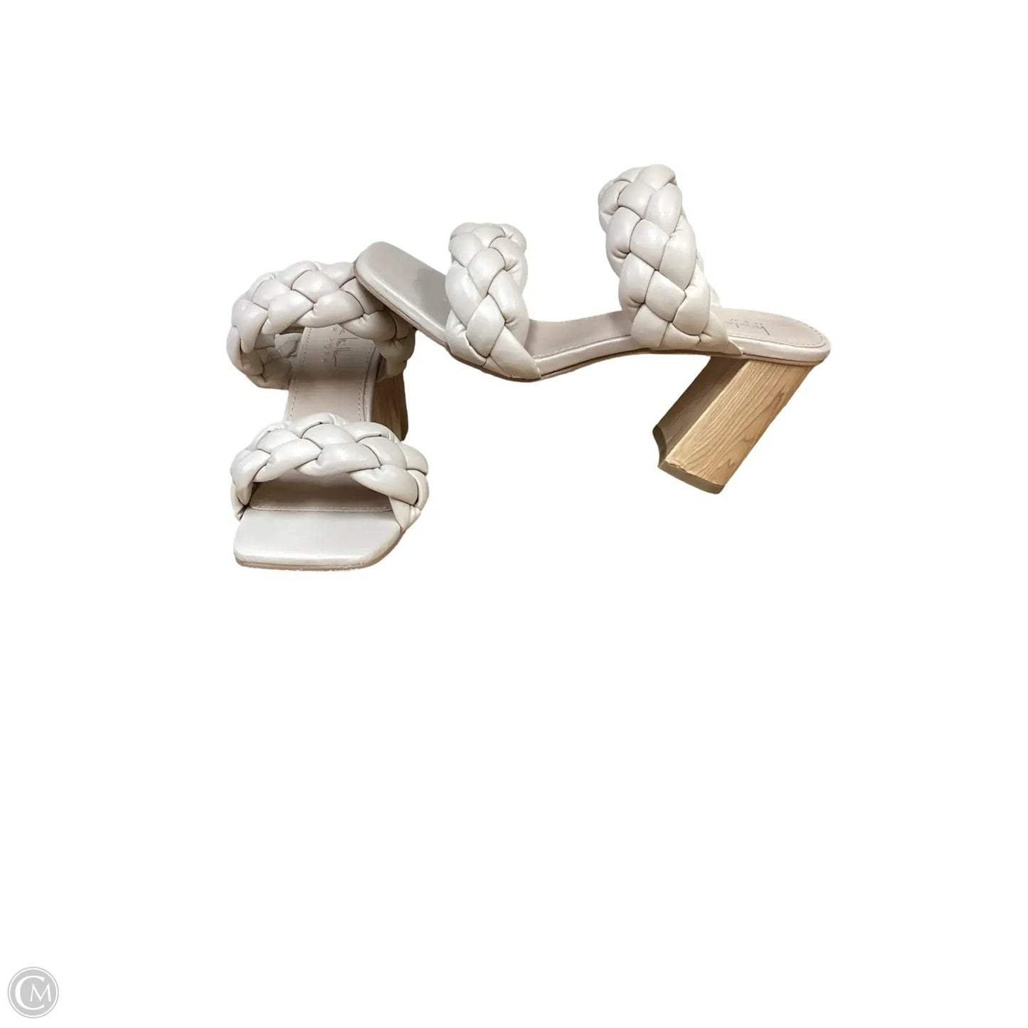 Sandals Heels Block By Nicole Miller In Tan, Size: 7