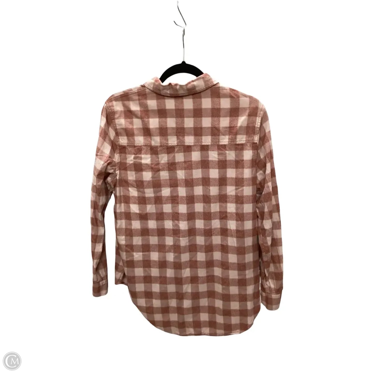 Blouse Long Sleeve By Universal Thread In Plaid Pattern, Size: Xs