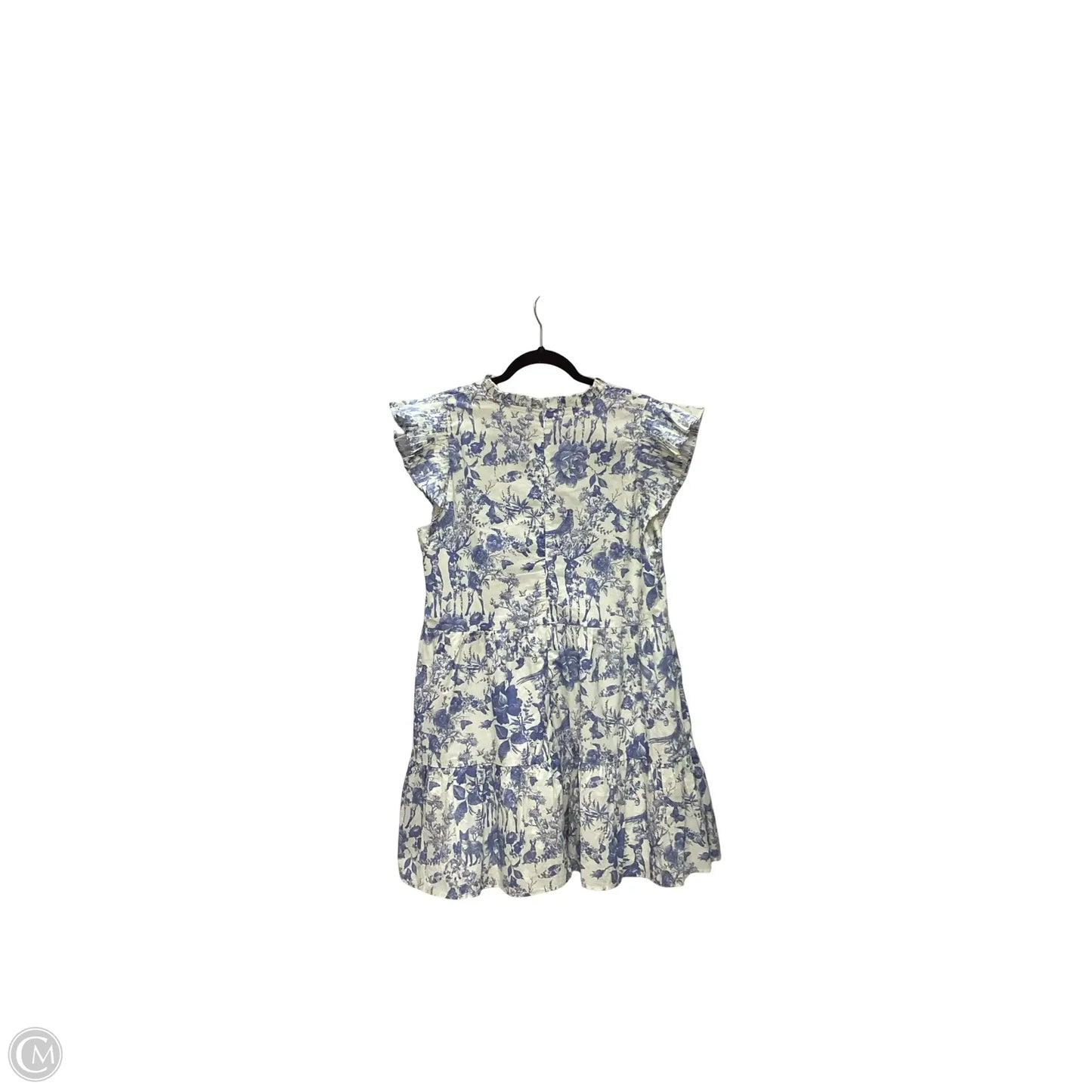 Dress Casual Short By Fate In Blue & Cream, Size: M