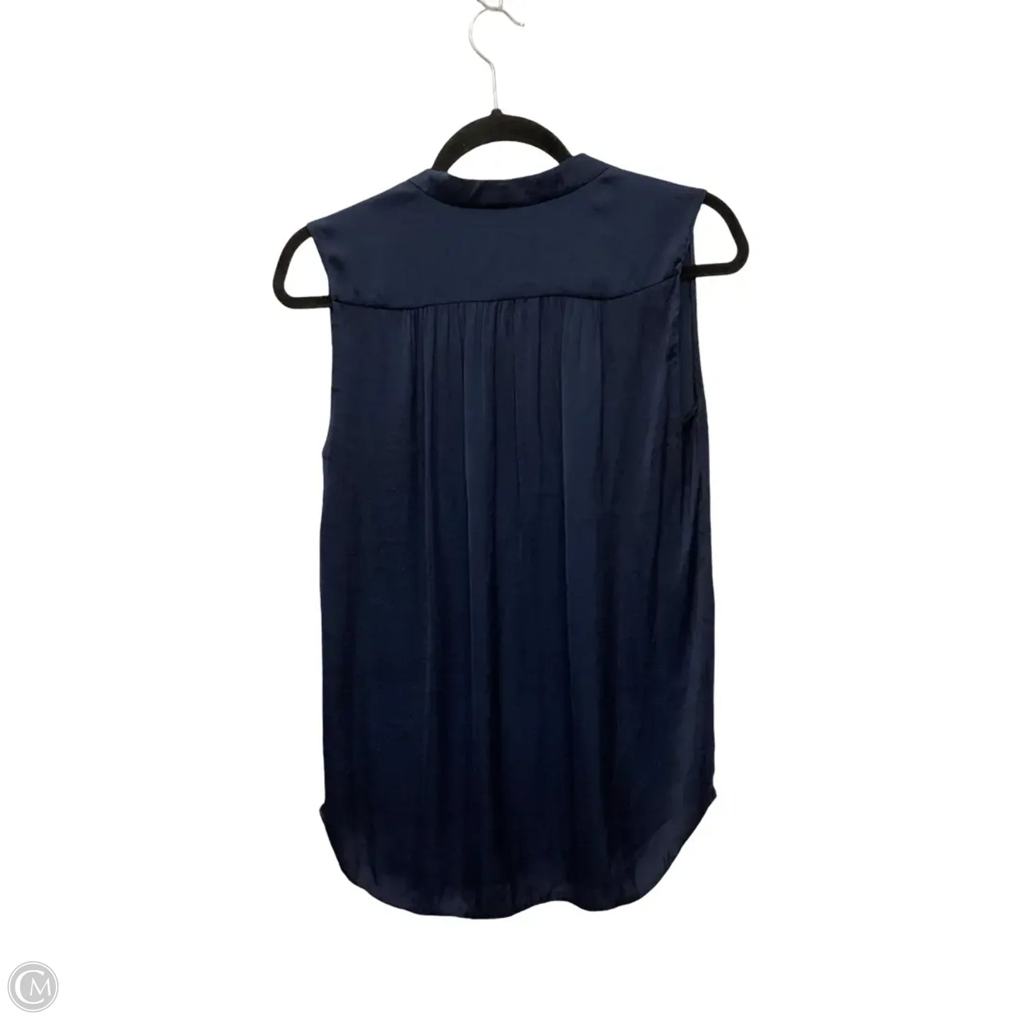 Designer Blouse Sleeveless By Vince In Navy, Size: S