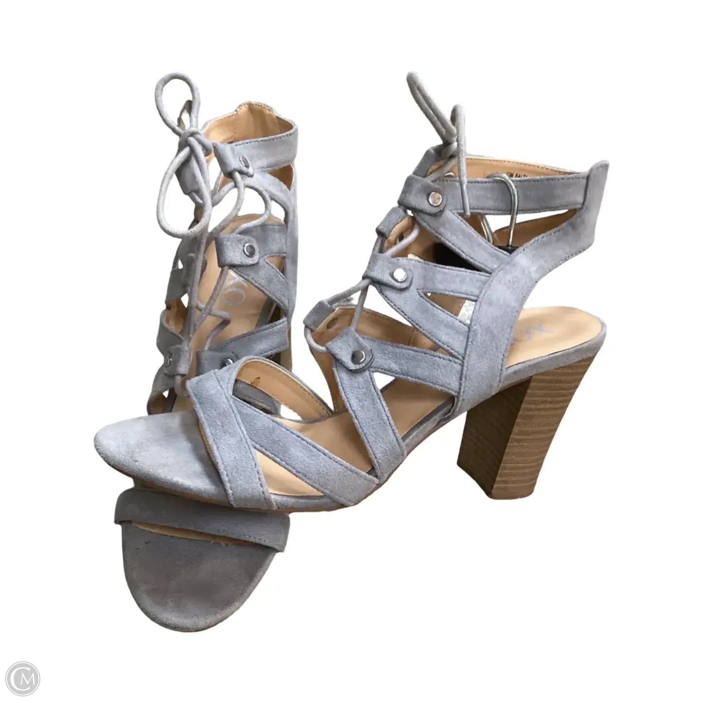Sandals Heels Block By Xoxo In Blue, Size: 10