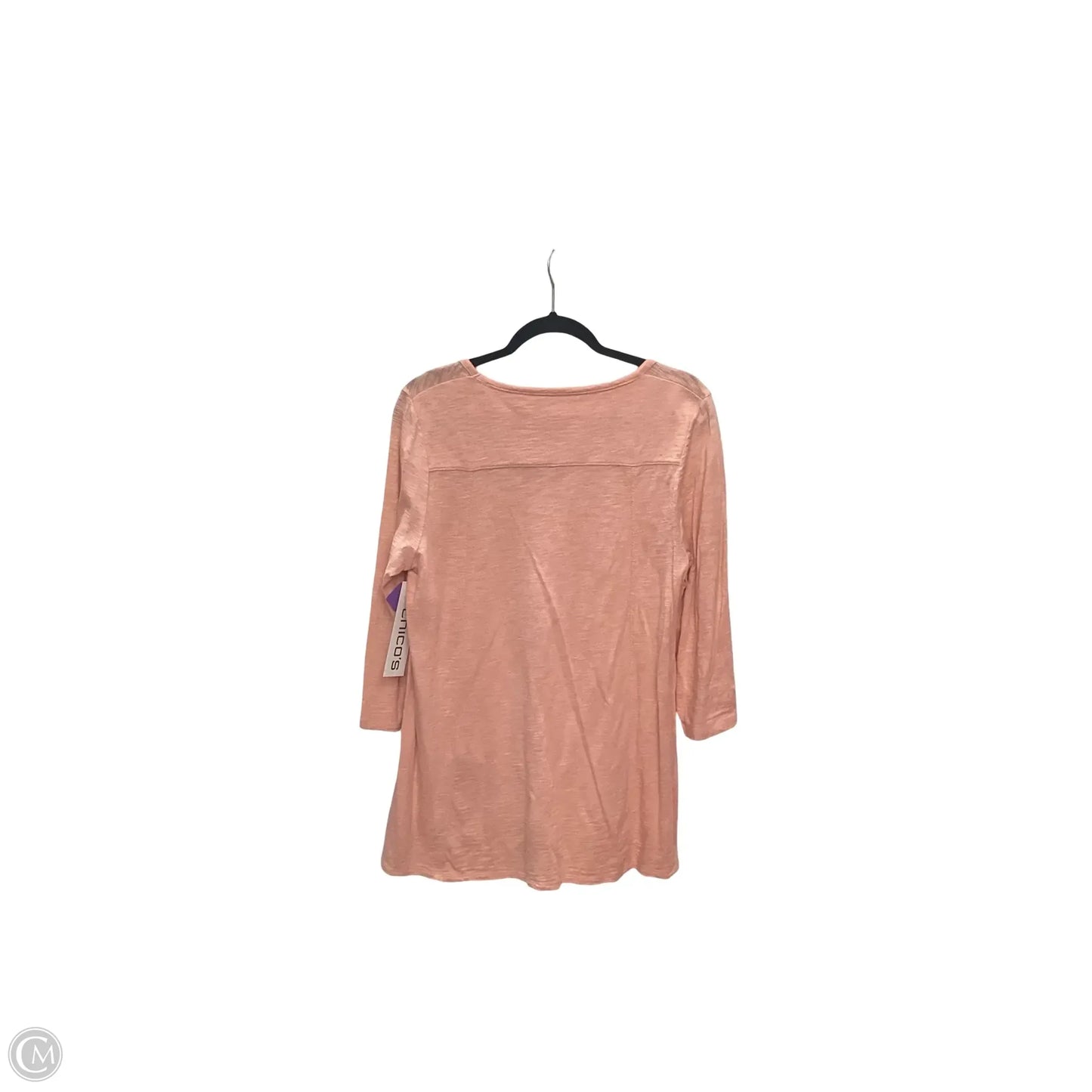 Top Long Sleeve Basic By Chicos In Peach, Size: M