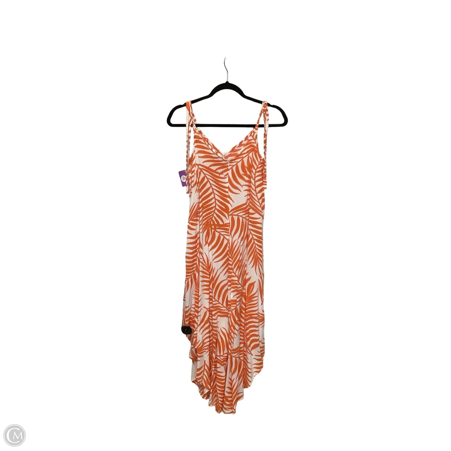 Dress Casual Midi By Vince Camuto In Orange & White, Size: S