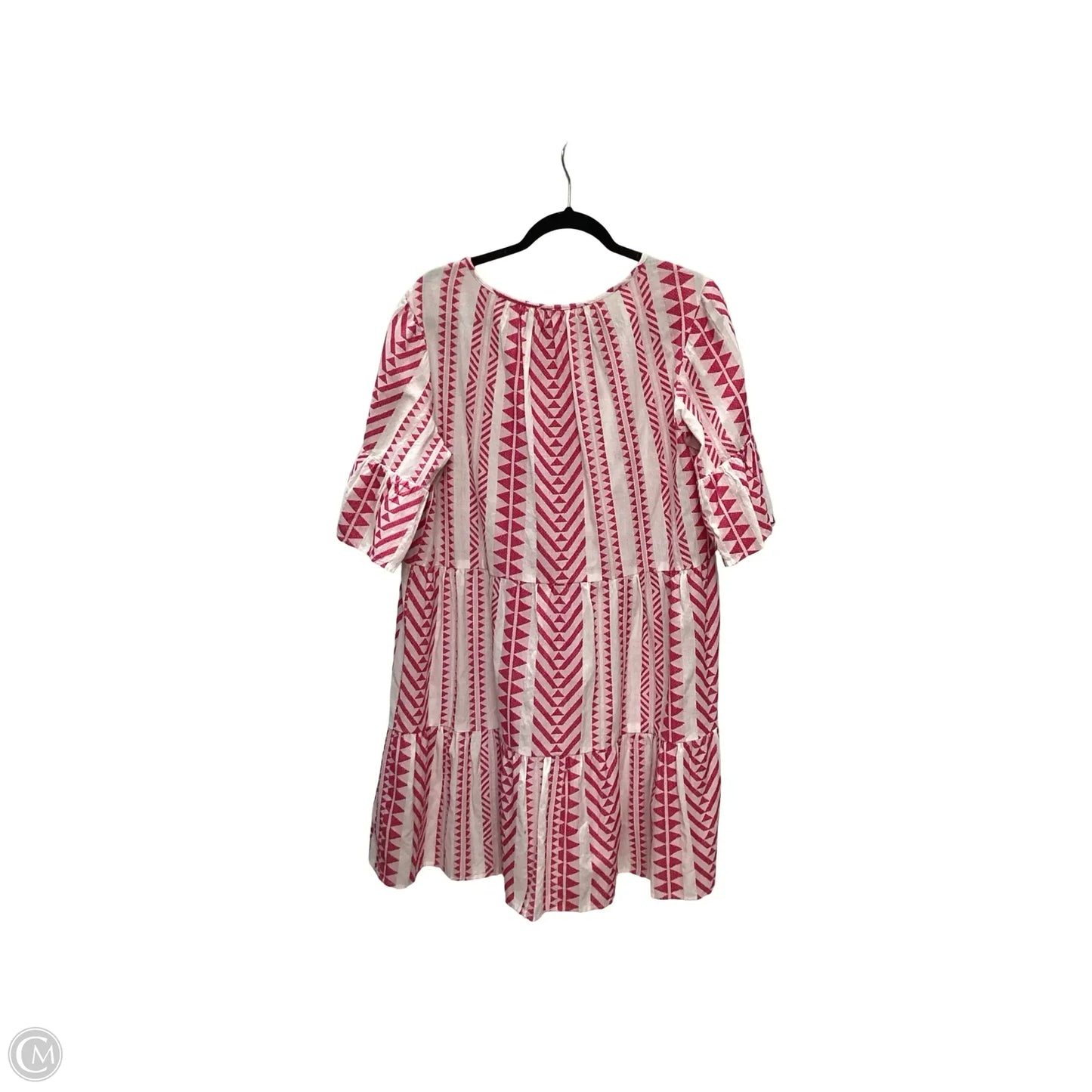 Dress Casual Short By Velvet In Pink & White, Size: L