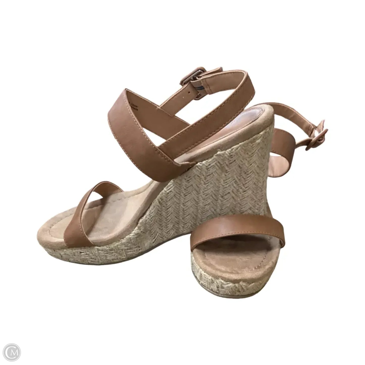 Sandals Heels Wedge By Style And Company In Brown, Size: 9