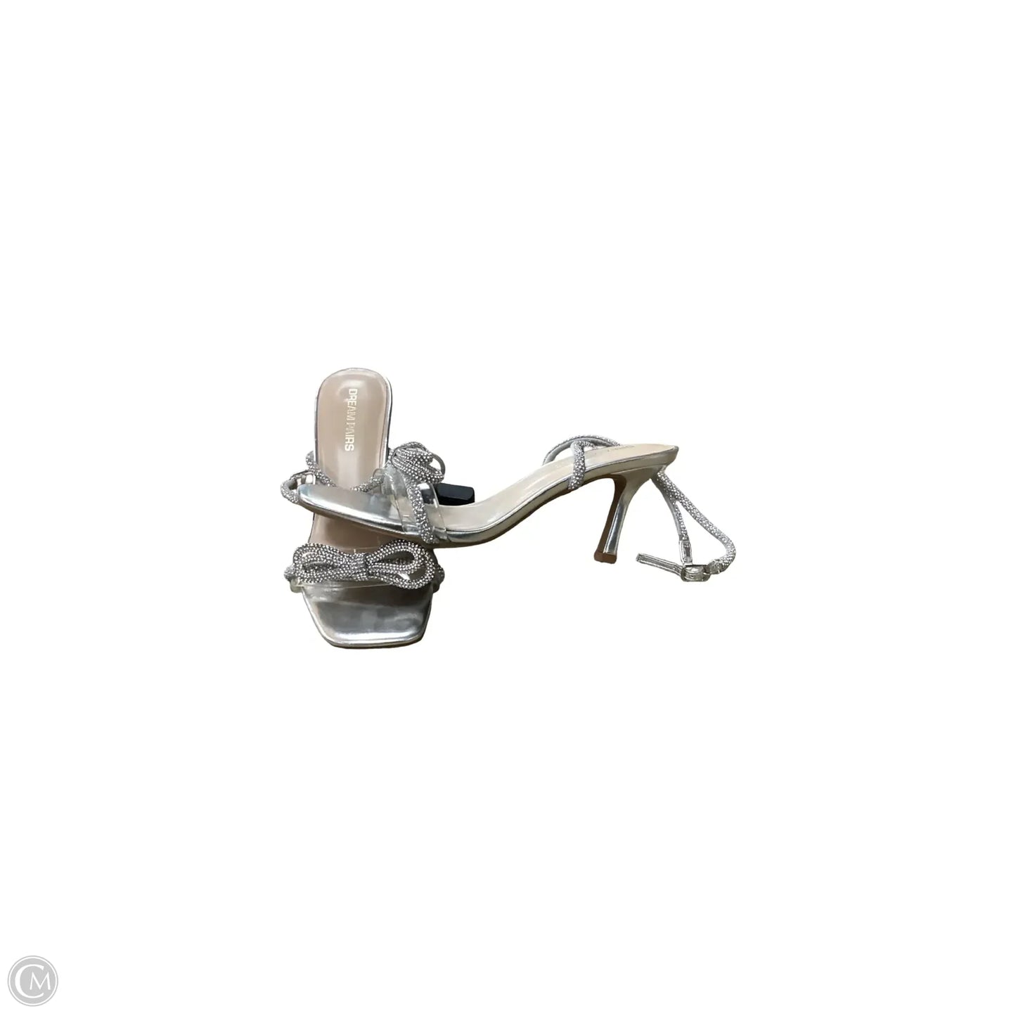 Sandals Heels Kitten By Dream Pairs In Silver, Size: 9