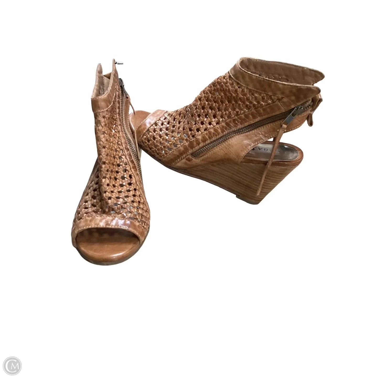 Sandals Heels Block By Clothes Mentor In Brown, Size: 9