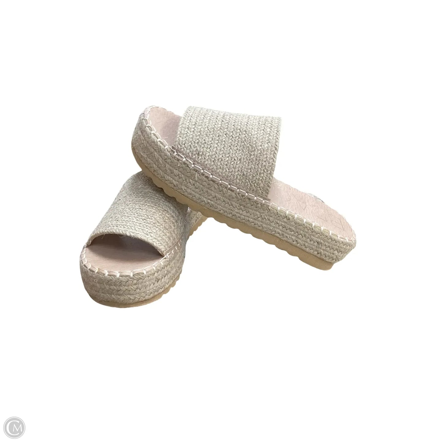 Sandals Heels Wedge By Clothes Mentor In Tan, Size: 7