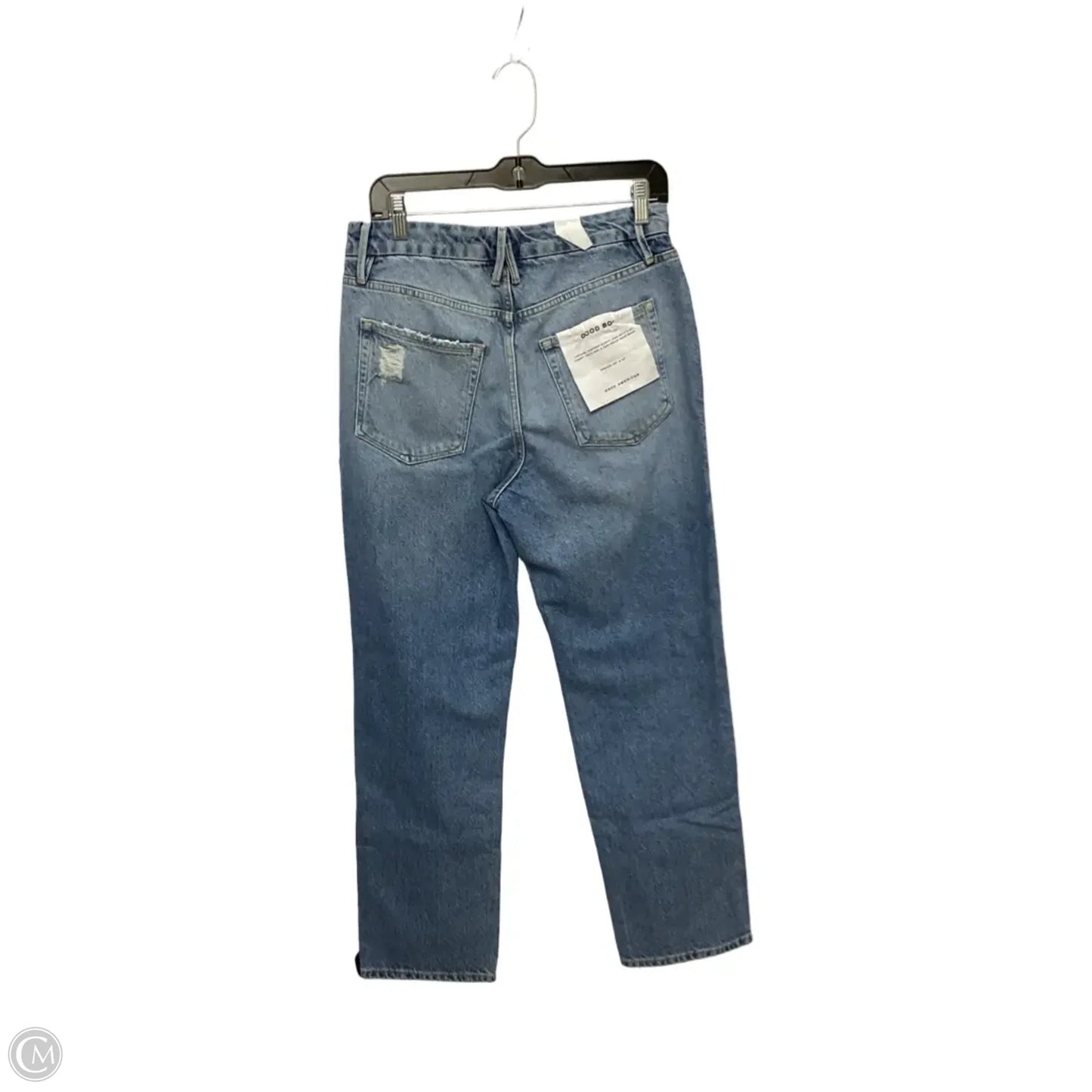 Designer Jeans Straight By Good American In Blue Denim, Size: 8