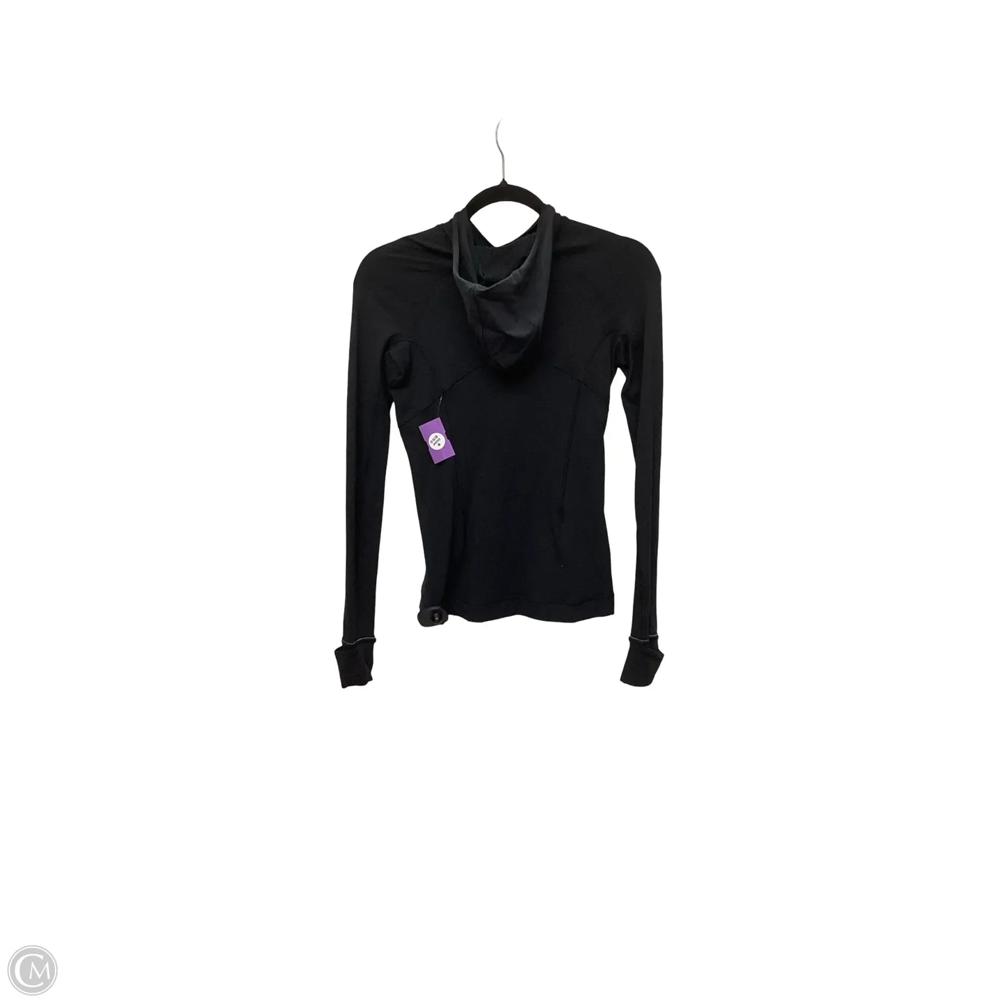 Athletic Top Long Sleeve Hoodie By Lululemon In Black, Size: 4