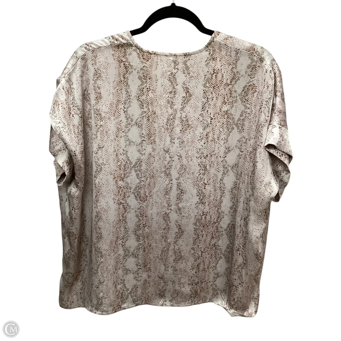 Top Short Sleeve By Karlie In Snakeskin Print, Size: S