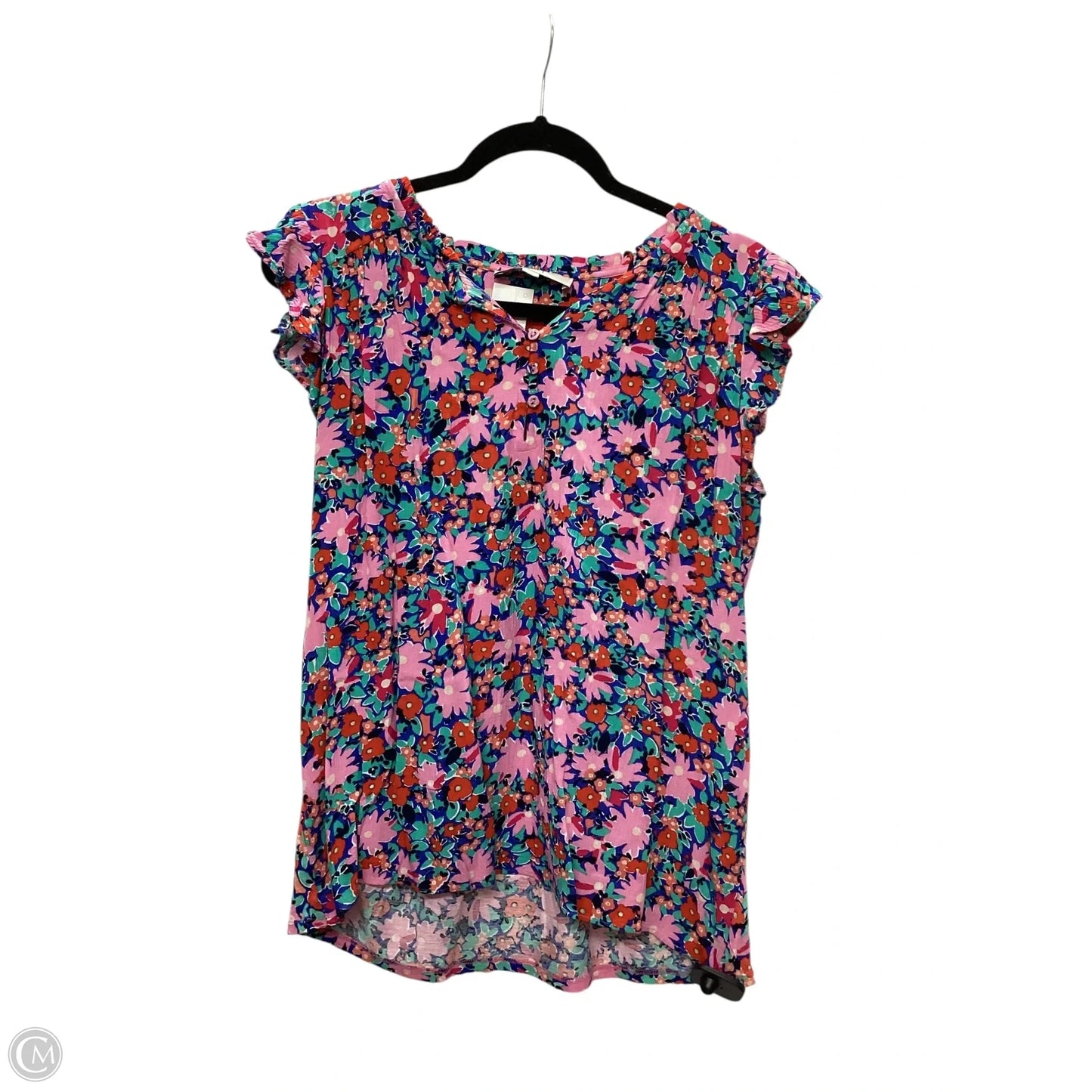 Top Sleeveless By Loft In Floral Print, Size: S