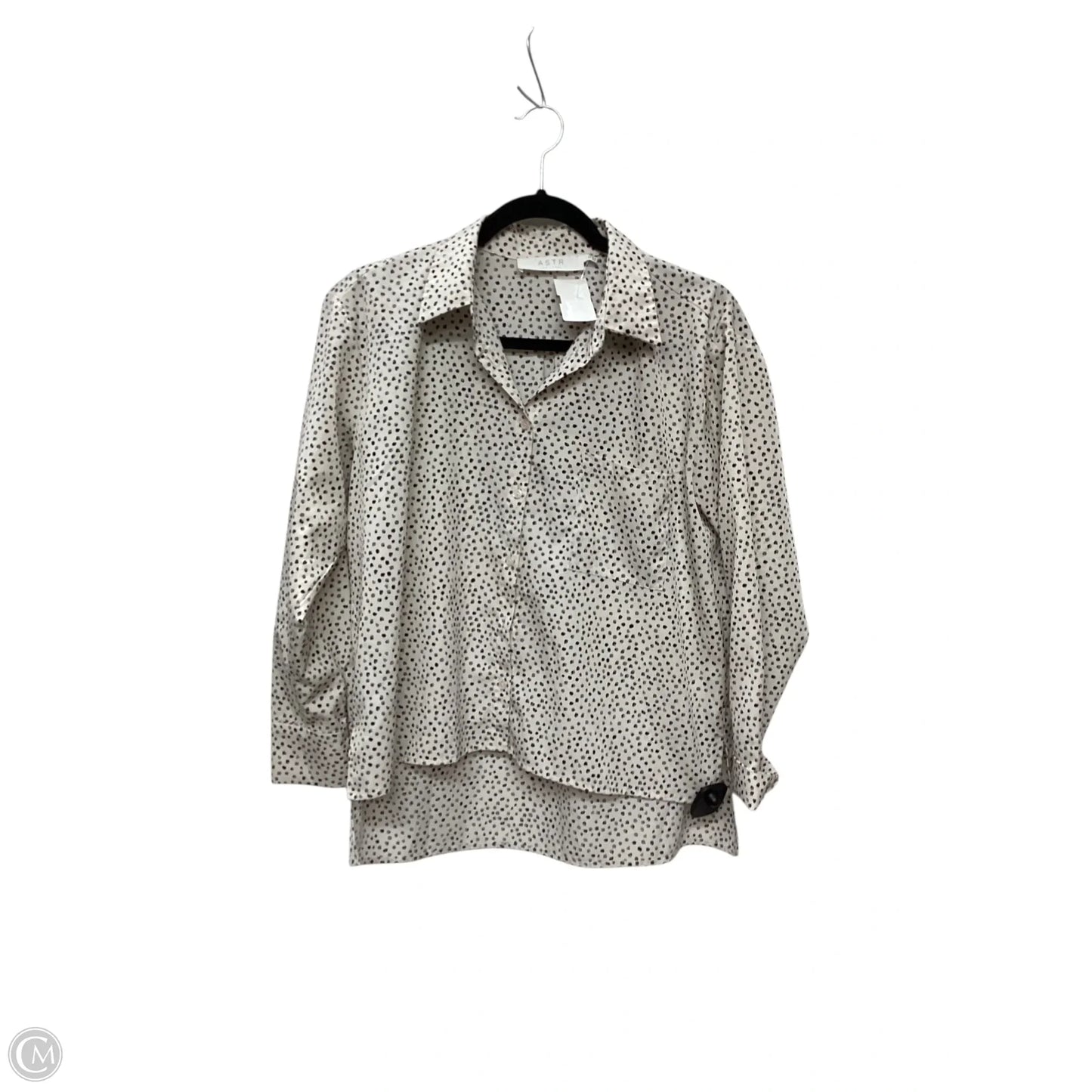 Top Long Sleeve By Astr In Polkadot Pattern, Size: Xs