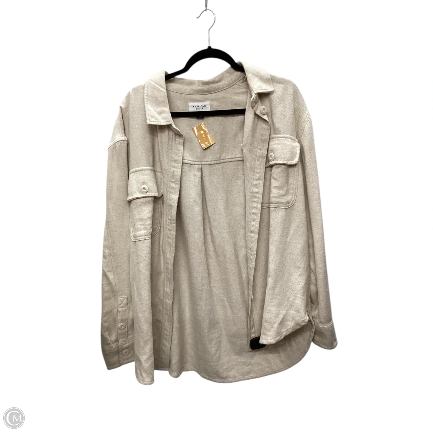 Jacket Shirt By American Eagle In Cream, Size: S