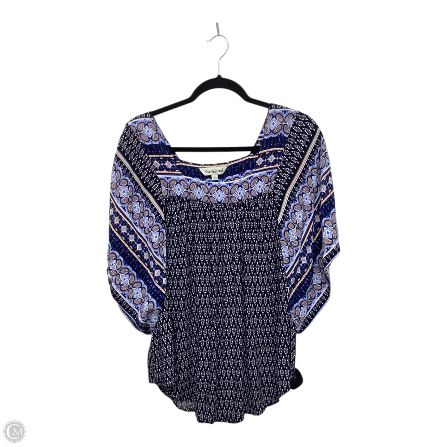 Top Short Sleeve By Davi & Dani In Blue, Size: L