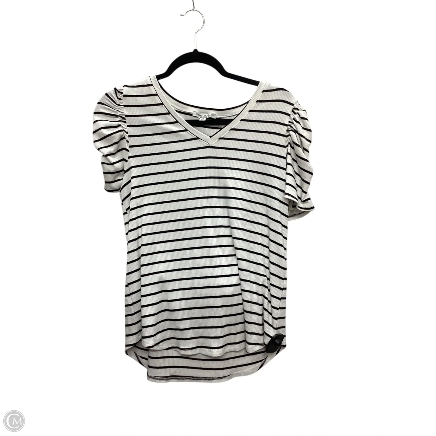 Top Short Sleeve By Green Envelope In Striped Pattern, Size: M