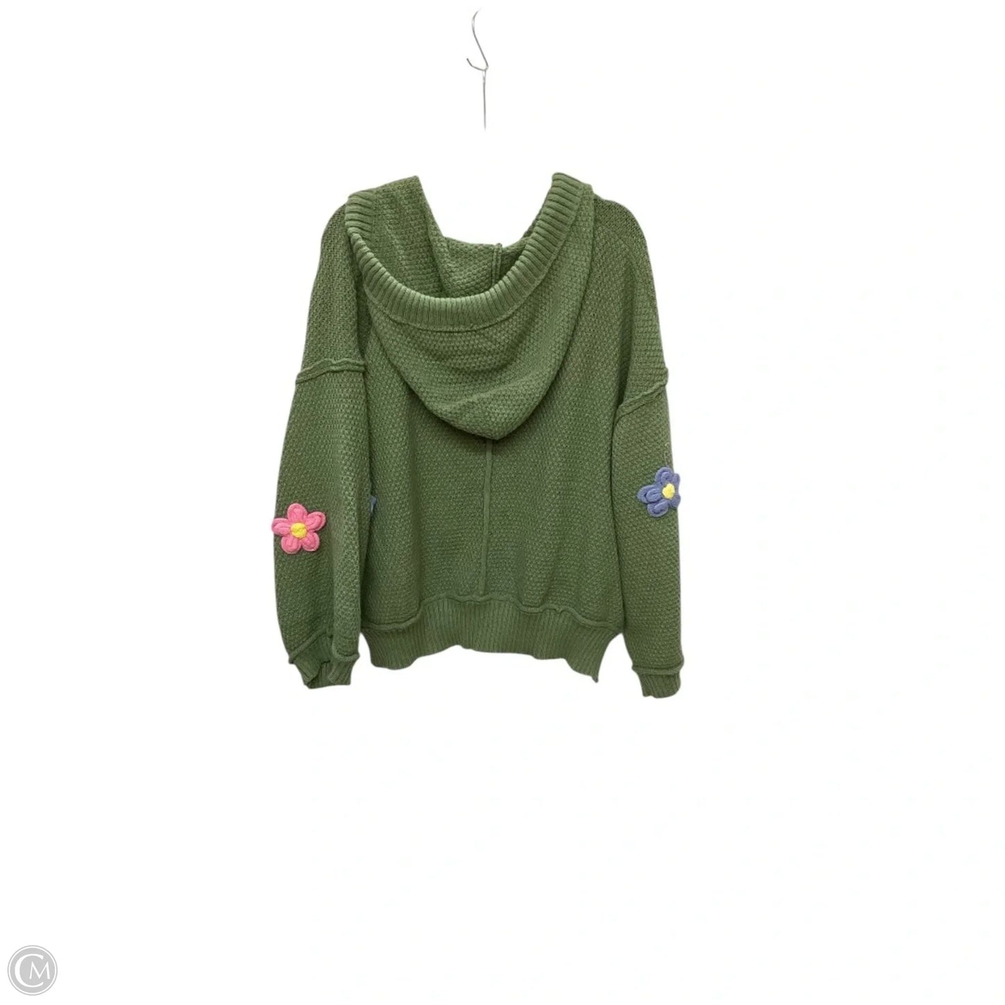 Sweatshirt Hoodie By Pol In Green, Size: L