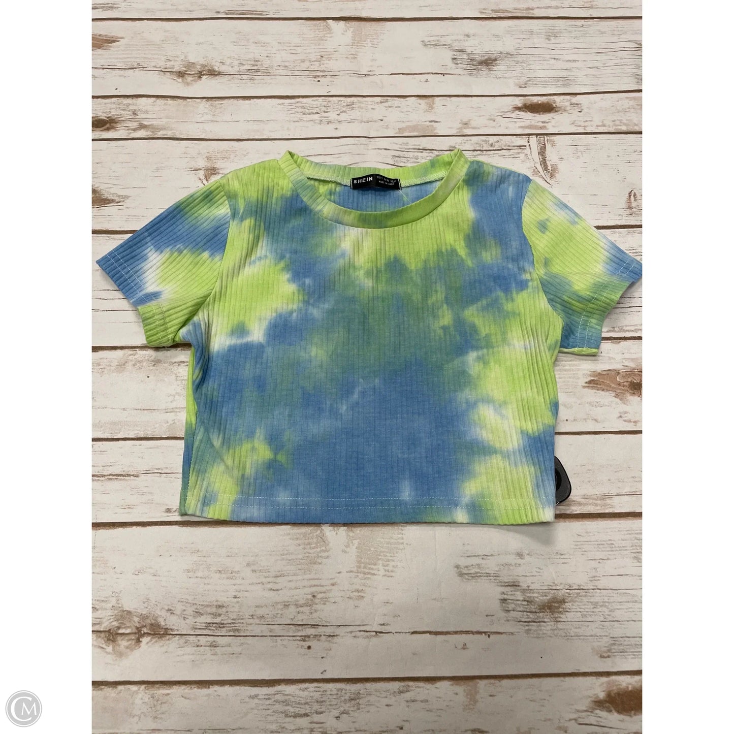 Top Short Sleeve By Shein In Tie Dye Print, Size: S