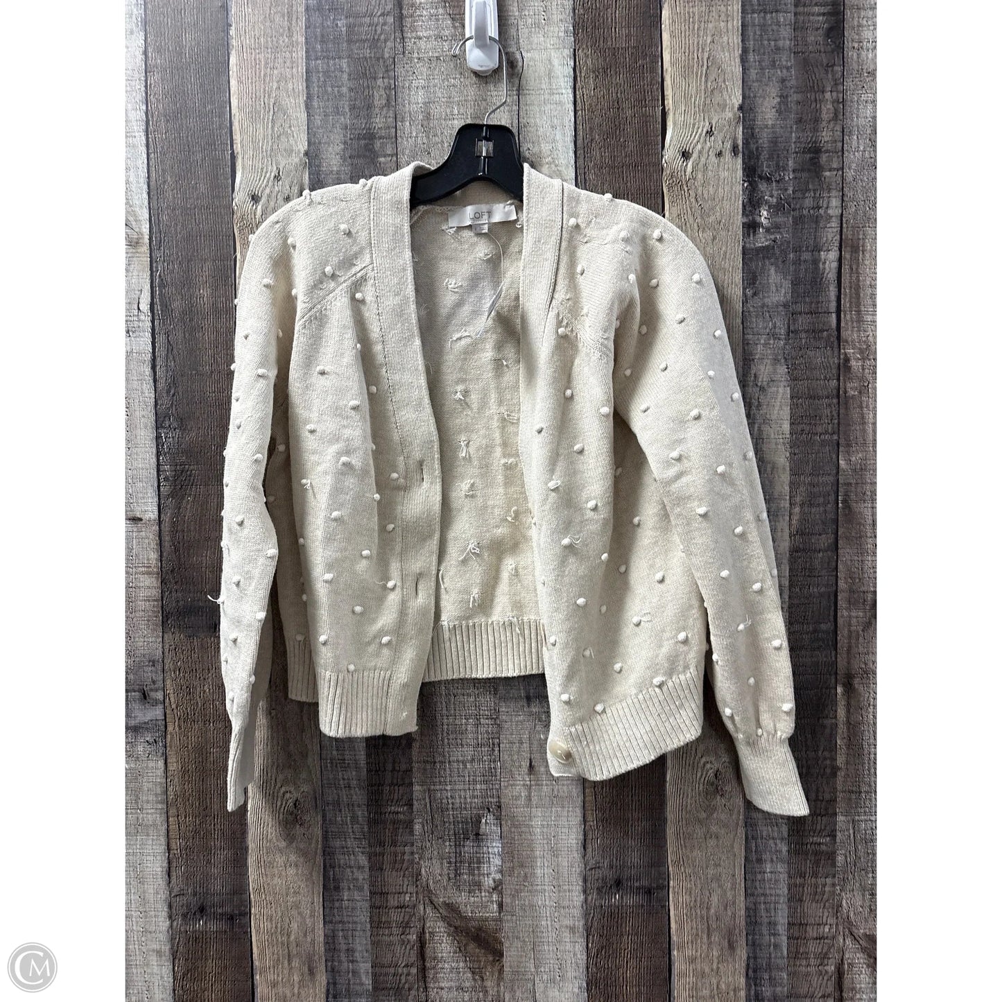 Sweater Cardigan By Loft In Tan, Size: S