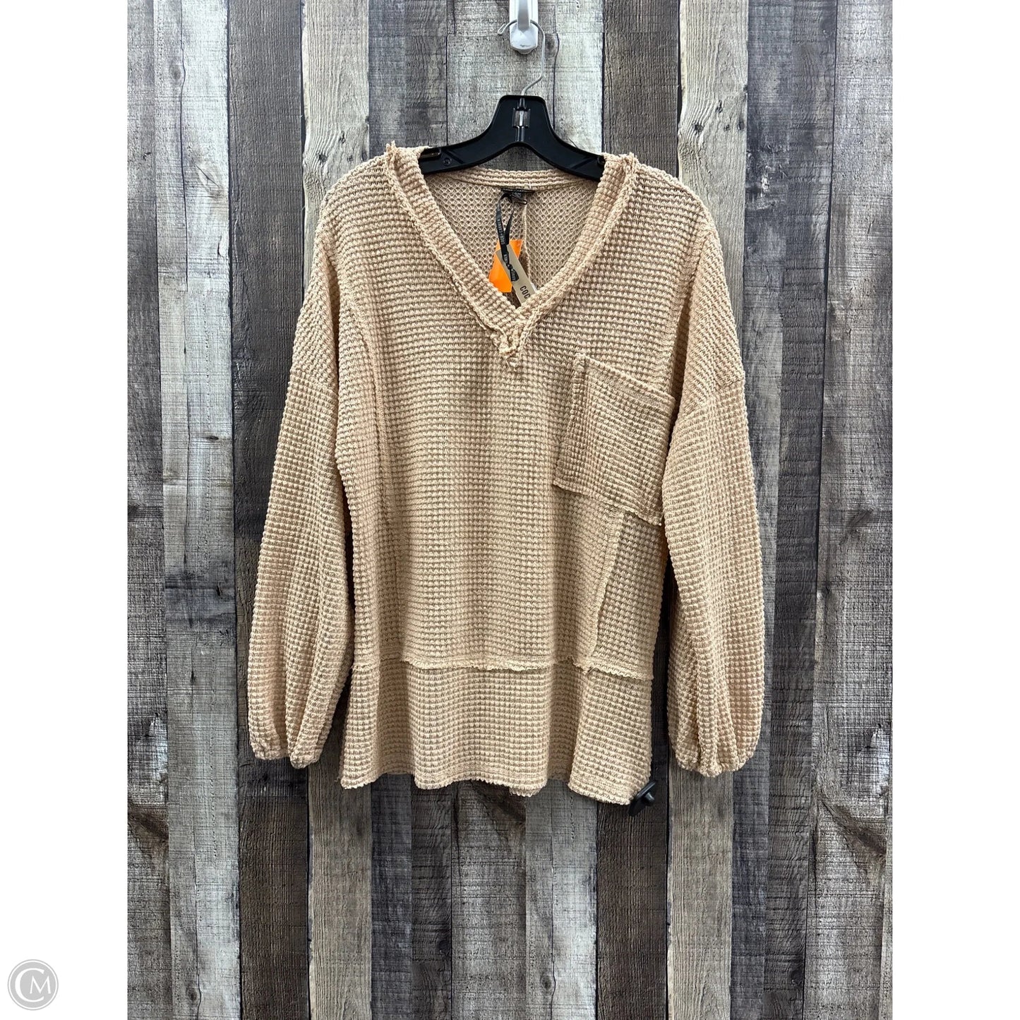 Top Long Sleeve By Coco And Carmen In Tan, Size: S