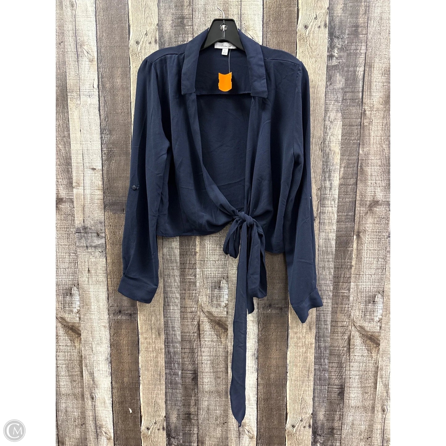 Top Long Sleeve By Cme In Navy, Size: L