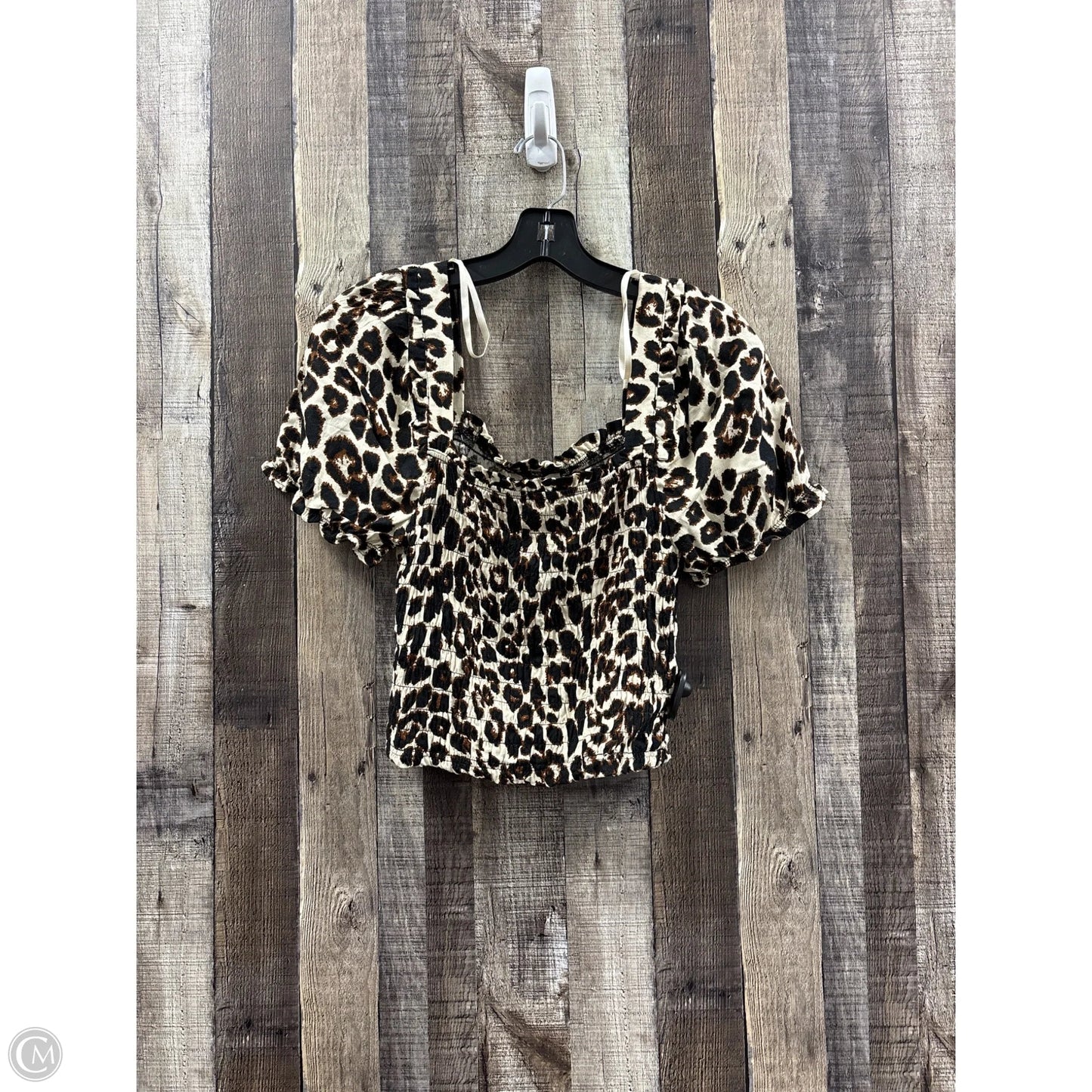 Top Short Sleeve By Monteau In Animal Print, Size: M