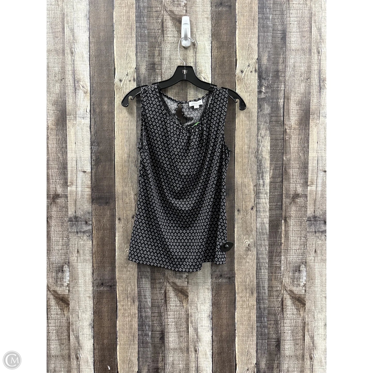 Top Sleeveless By Tahari In Black & White, Size: M