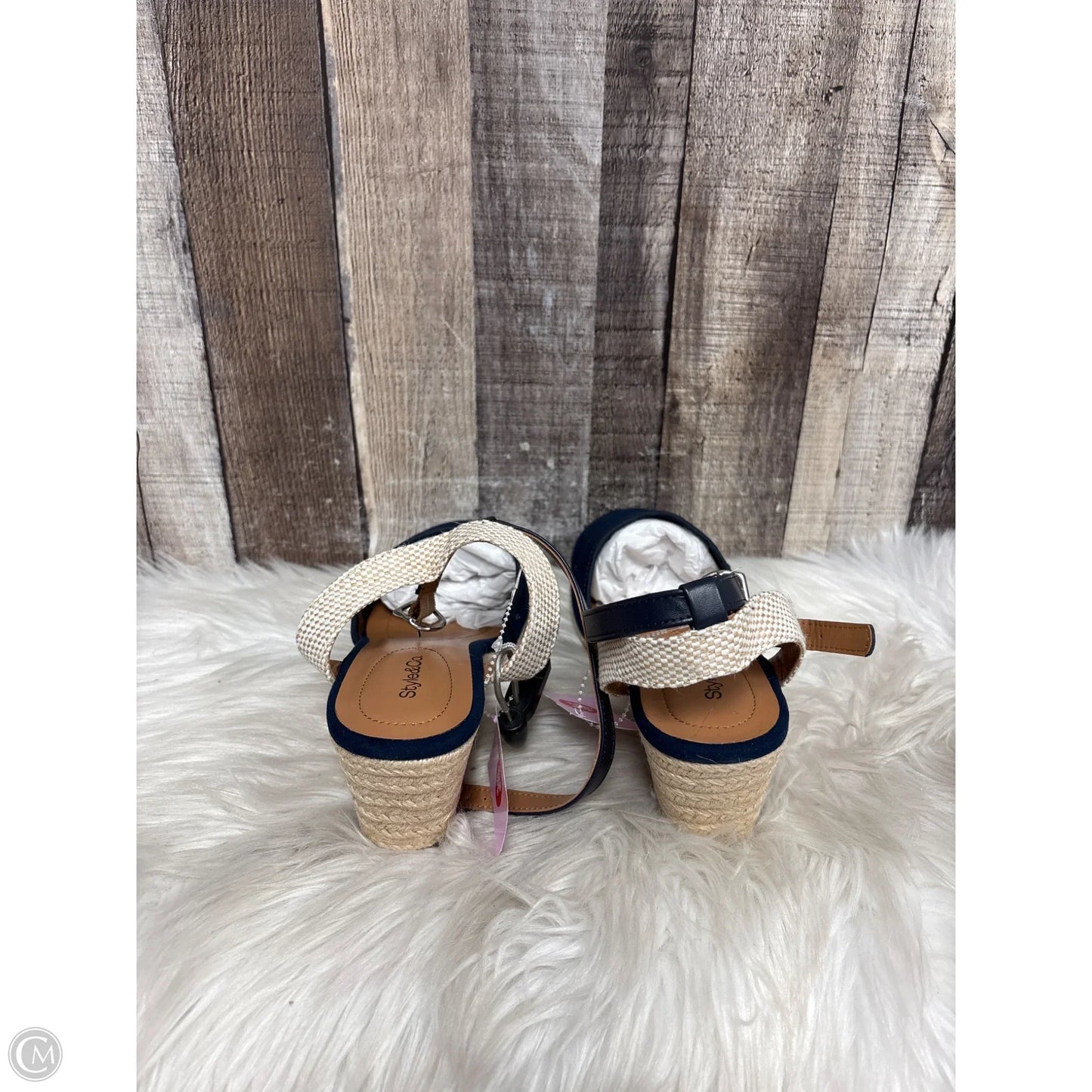 Shoes Heels Wedge By Style And Company In Navy, Size: 9.5
