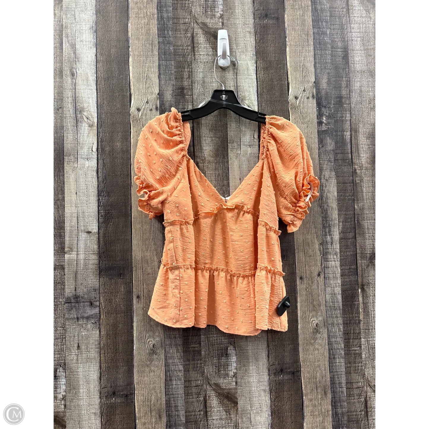 Top Short Sleeve By Lush In Peach, Size: M