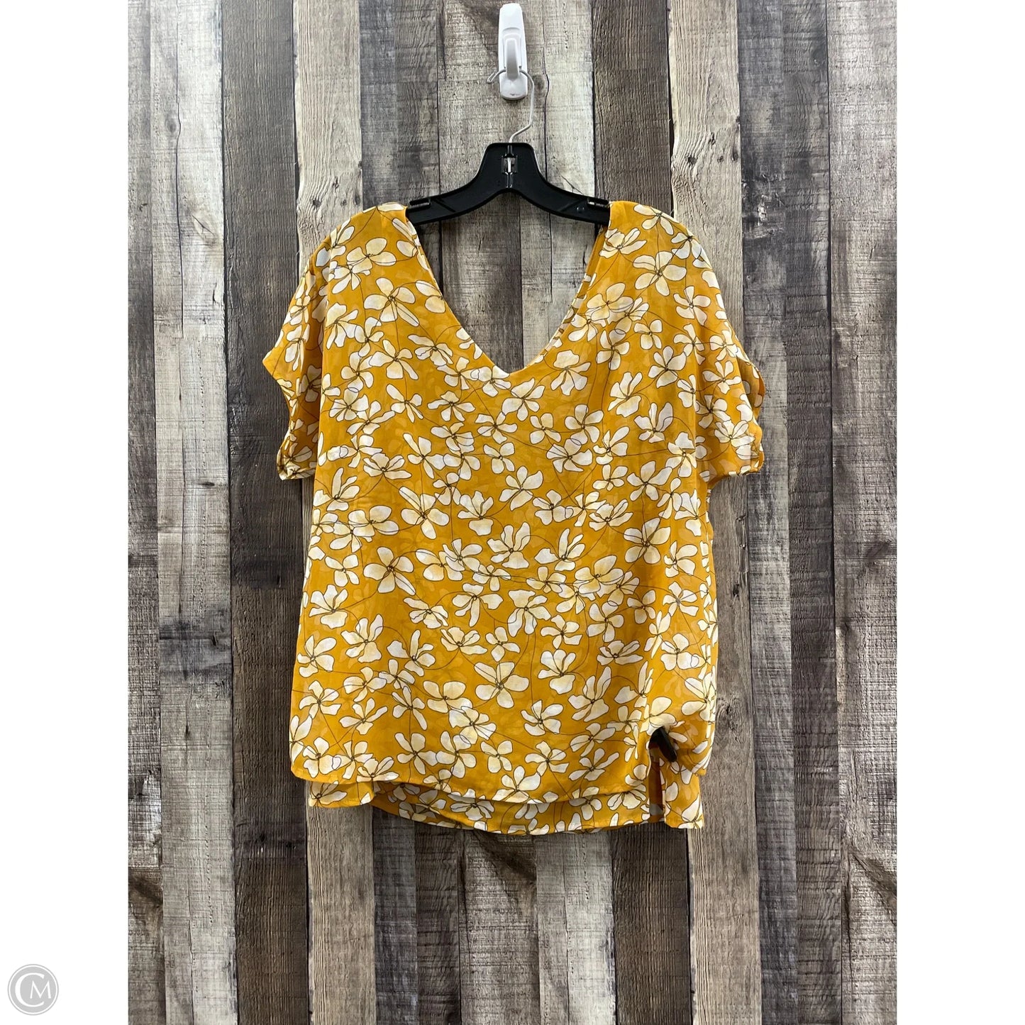 Top Short Sleeve By Cabi In Floral Print, Size: S