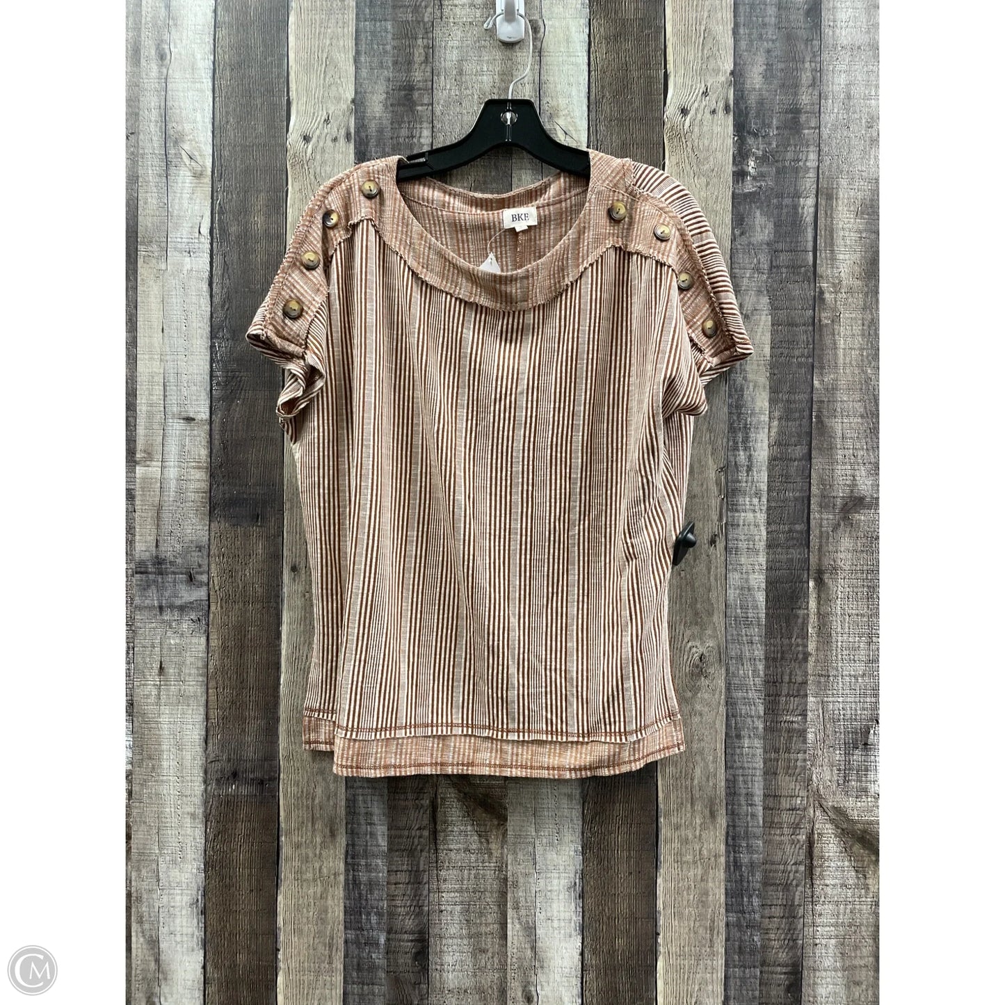 Top Short Sleeve By Bke In Striped Pattern, Size: S