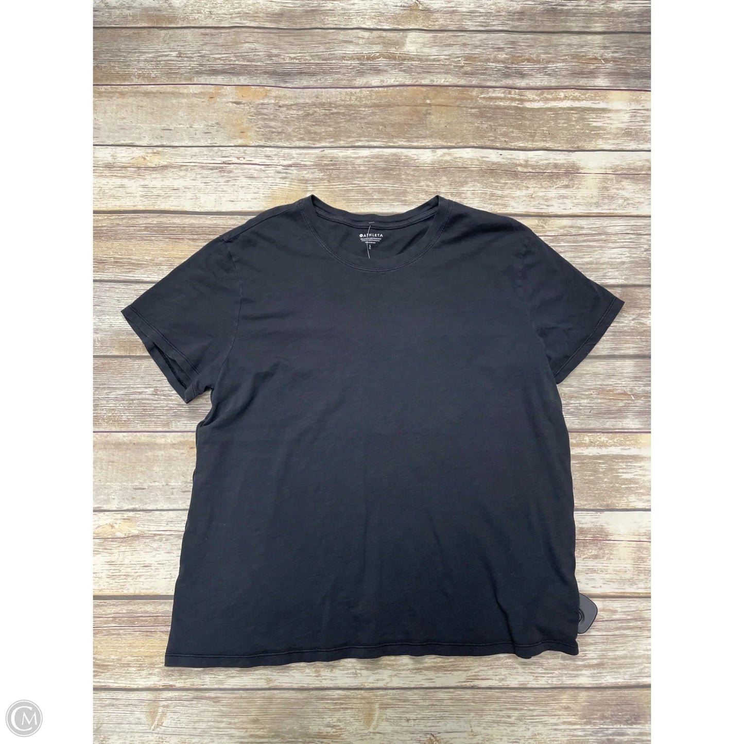 Top Short Sleeve By Athleta In Black, Size: L