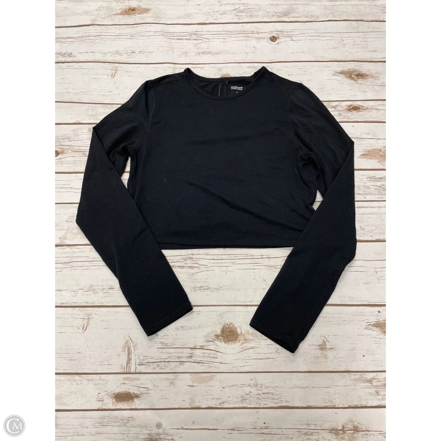 Athletic Top Long Sleeve Crewneck By Girlfriend Collective In Black, Size: M