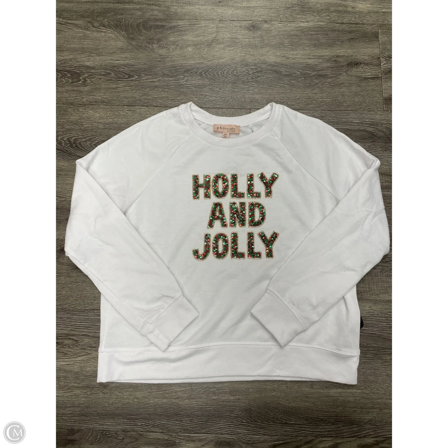 Sweatshirt Crewneck By Philosophy In White, Size: M