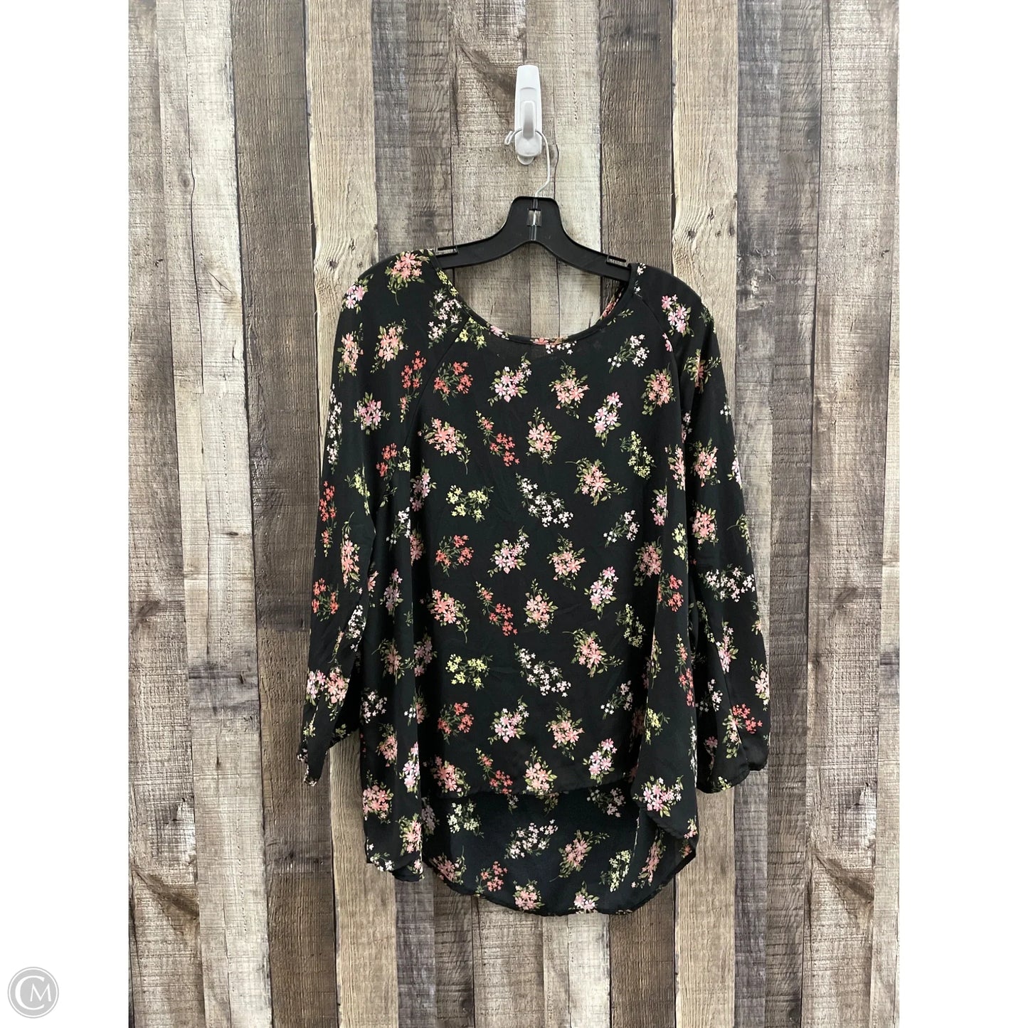 Top Long Sleeve By Papermoon In Floral Print, Size: Xxl