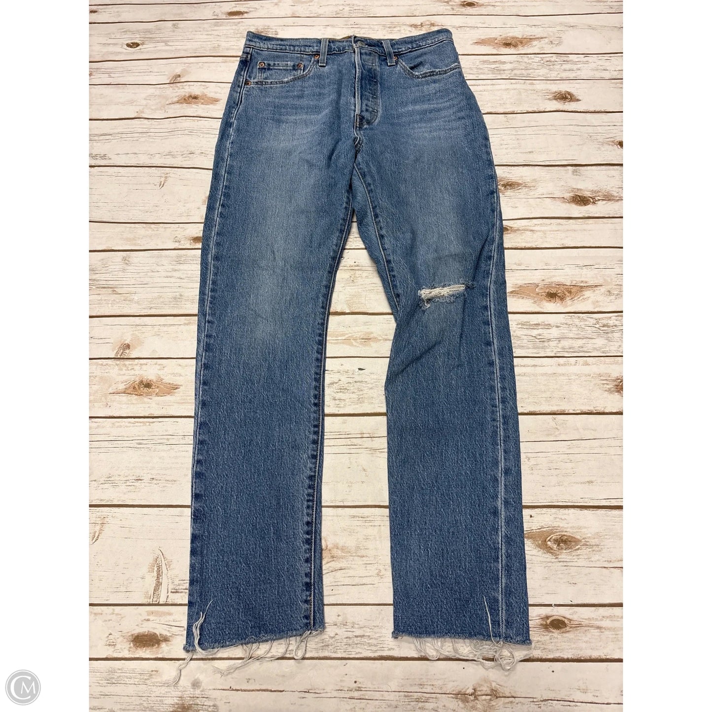 Jeans Straight By Levis In Blue Denim, Size: 10