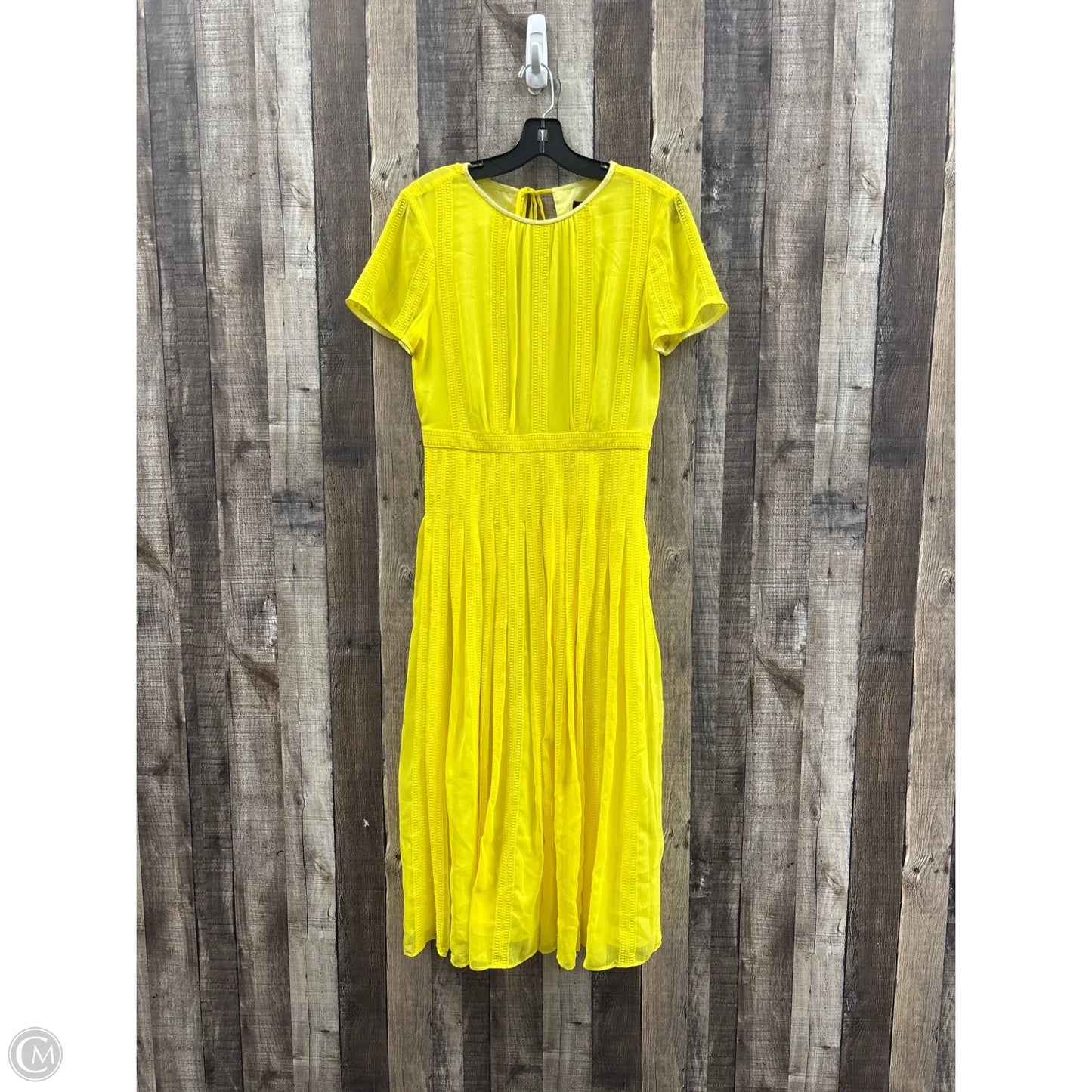 Dress Casual Midi By J. Crew In Yellow, Size: 4