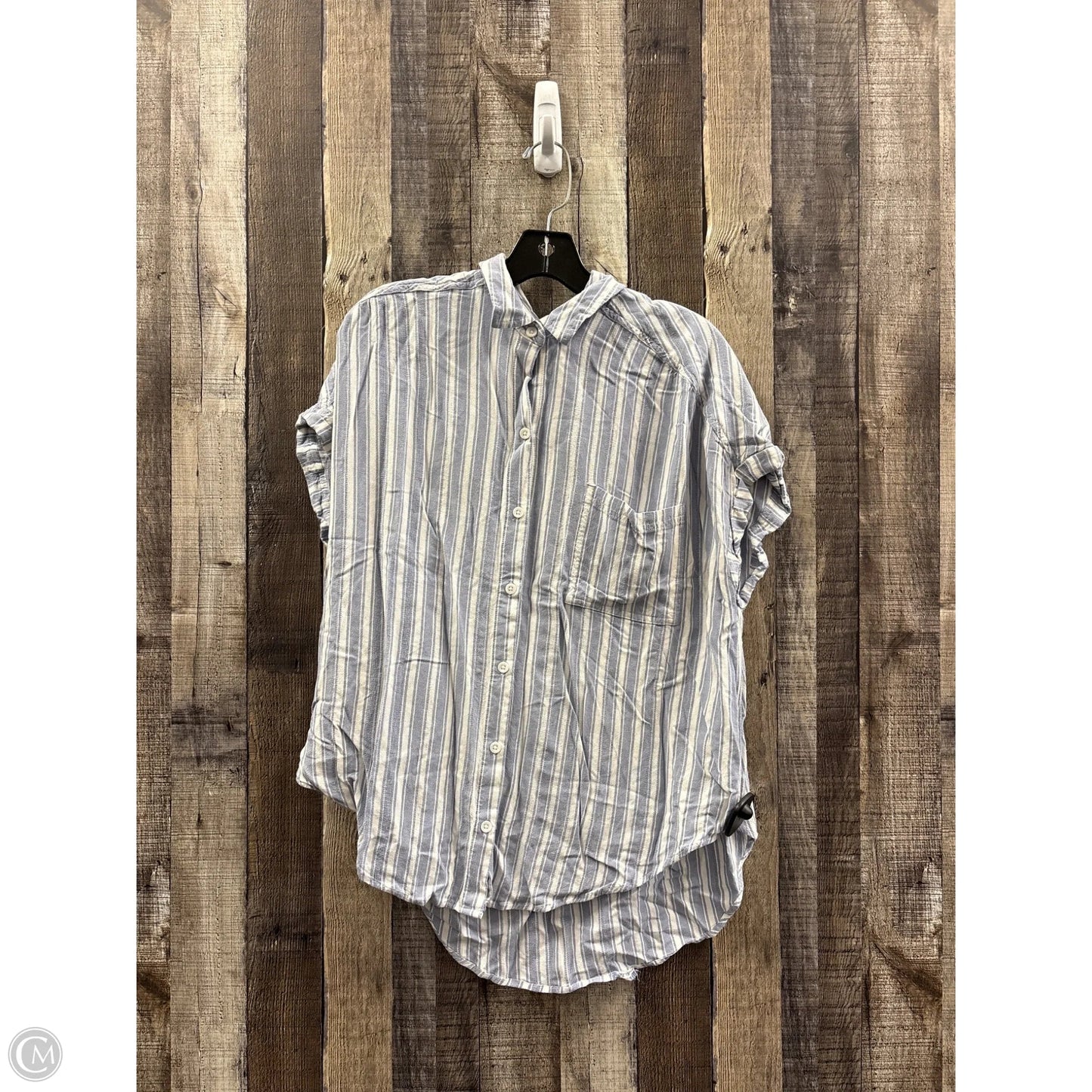 Top Short Sleeve By So In Blue & White, Size: Xxl