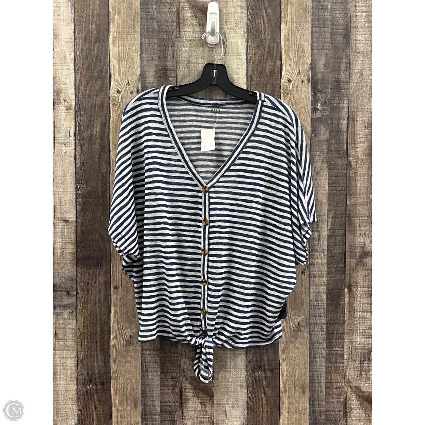 Top Short Sleeve By Ana In Striped Pattern, Size: Xl