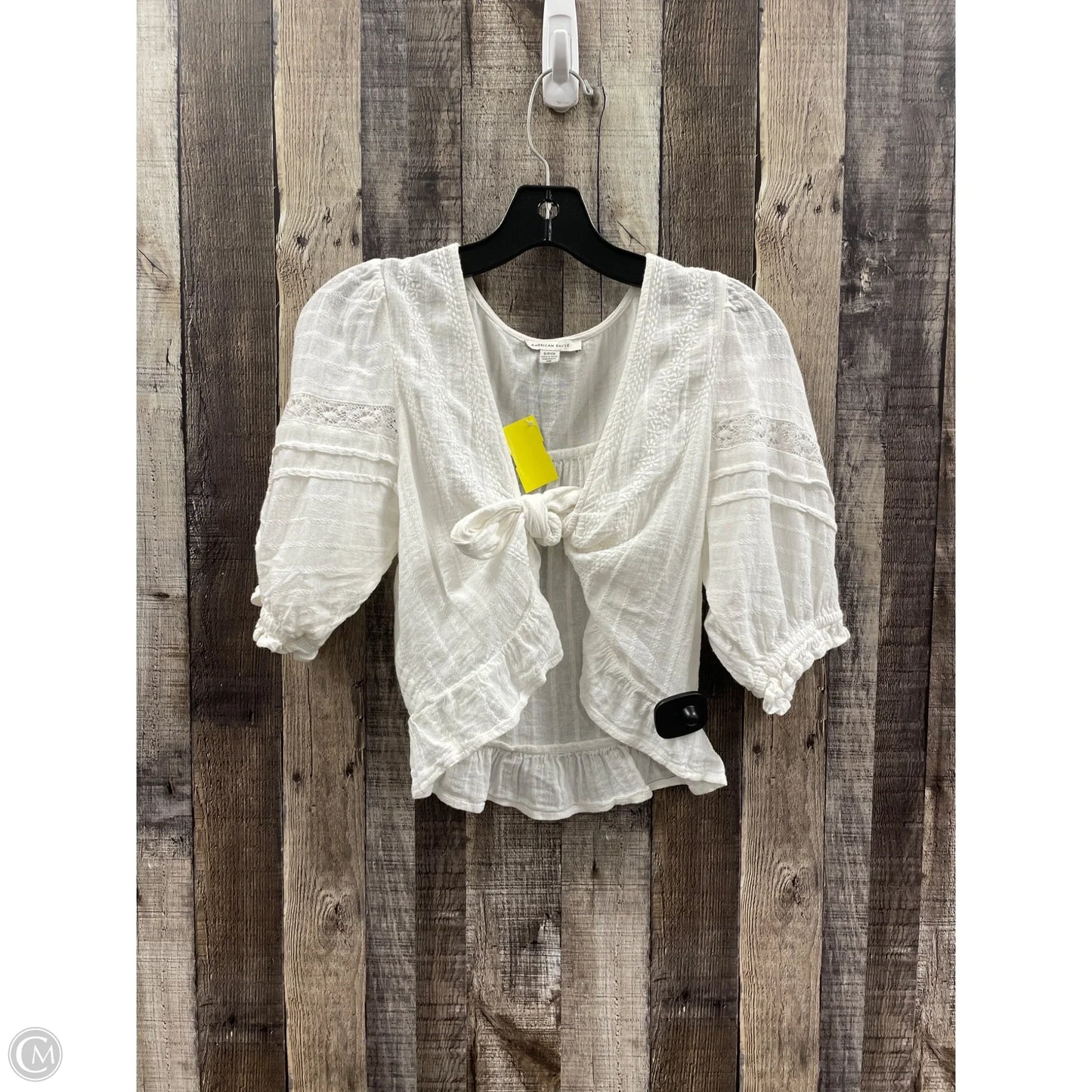 Top Short Sleeve By American Eagle In White, Size: S